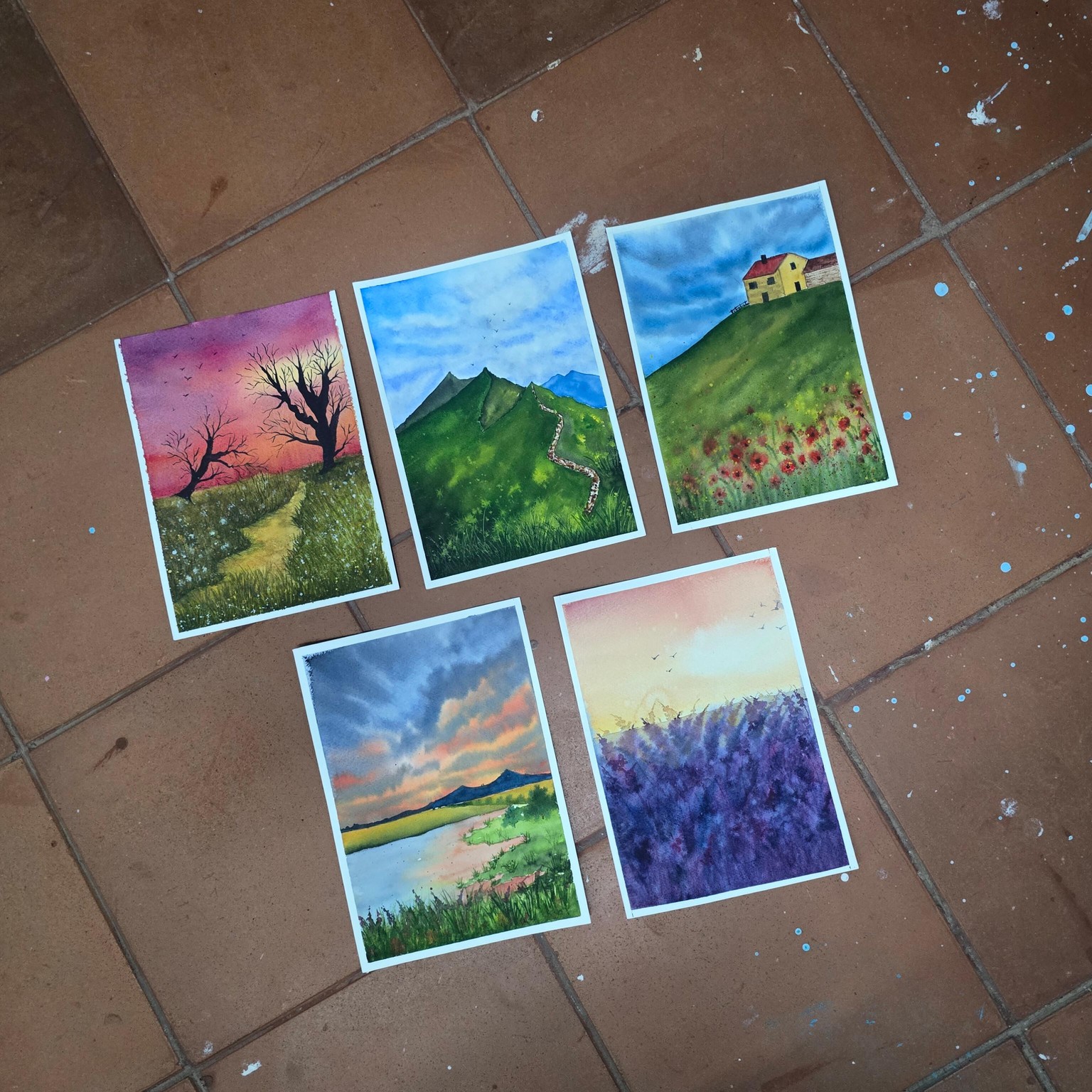 Spring watercolor Landscapes - image 4 - student project