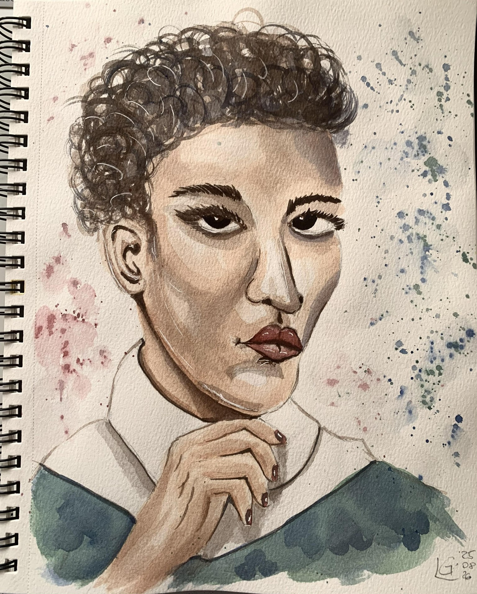 First watercolour portrait - image 4 - student project