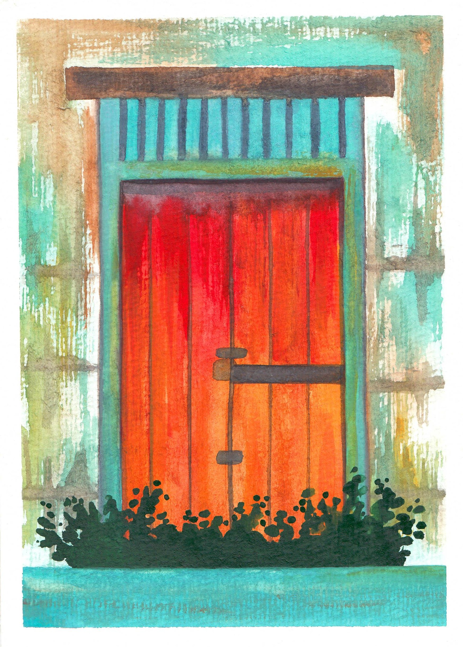 Painting Rustic Old Doors in Watercolor - image 2 - student project