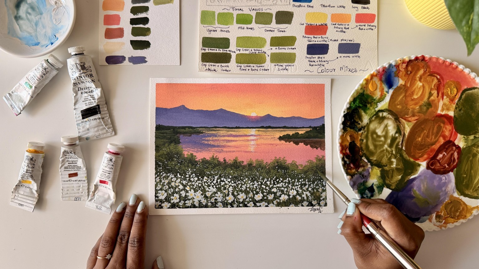 Soft Spring Landscape Using Gouache - image 1 - student project