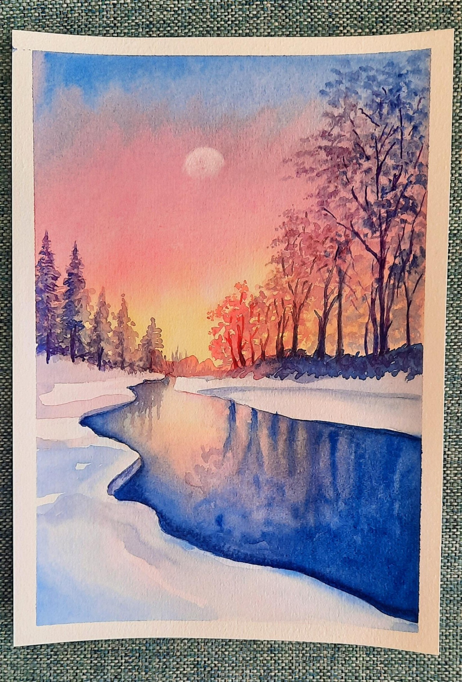 Winter River and Trees - image 1 - student project