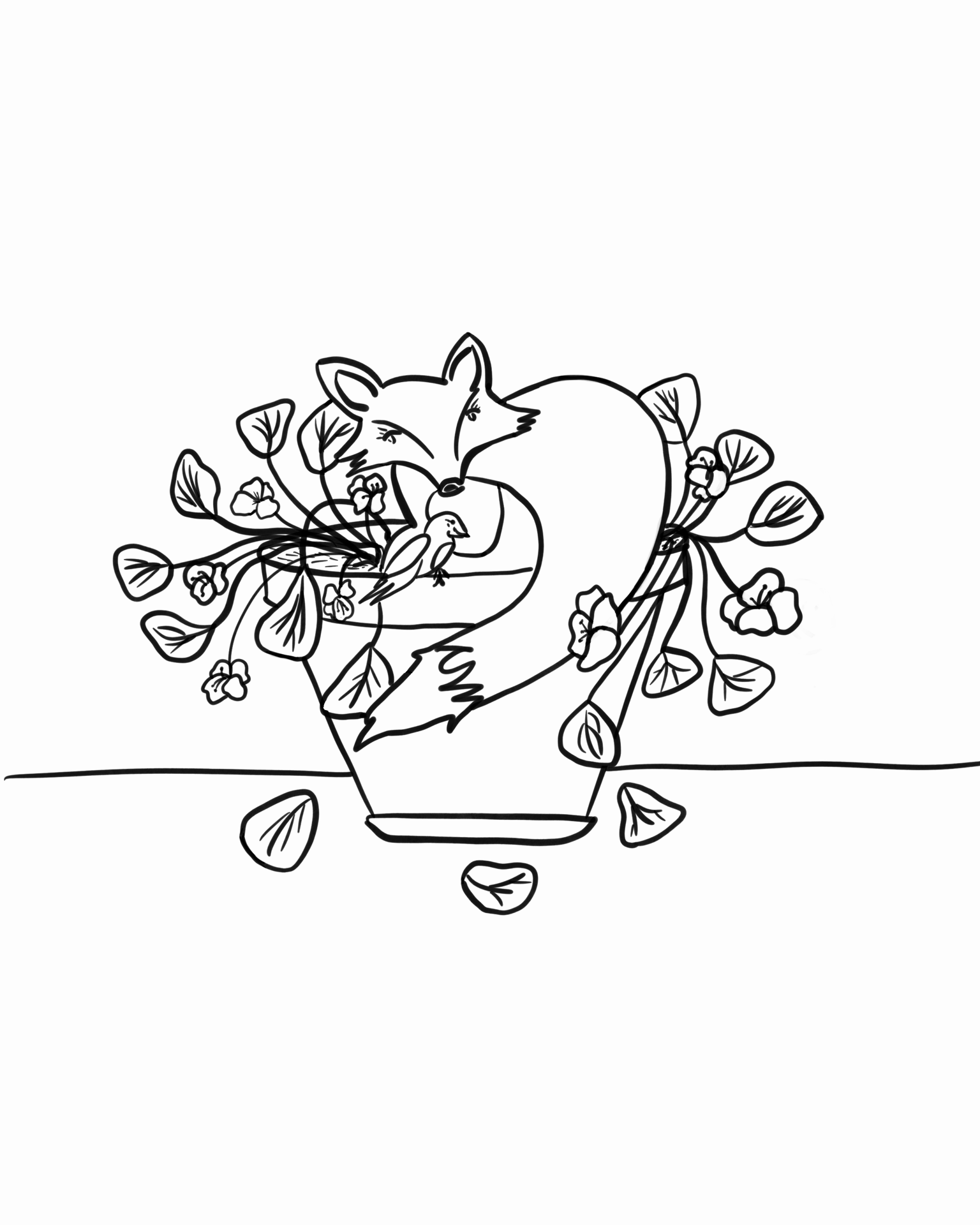 Fox Nibbling on Nasturtiums - image 4 - student project