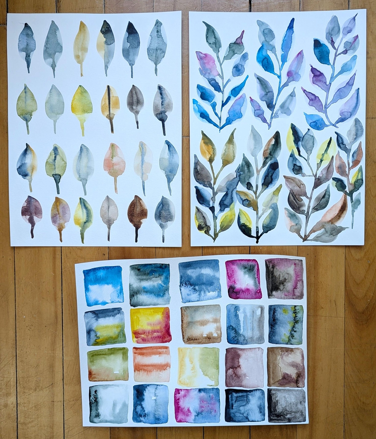 Loose Watercolour Florals and Leaves - image 1 - student project