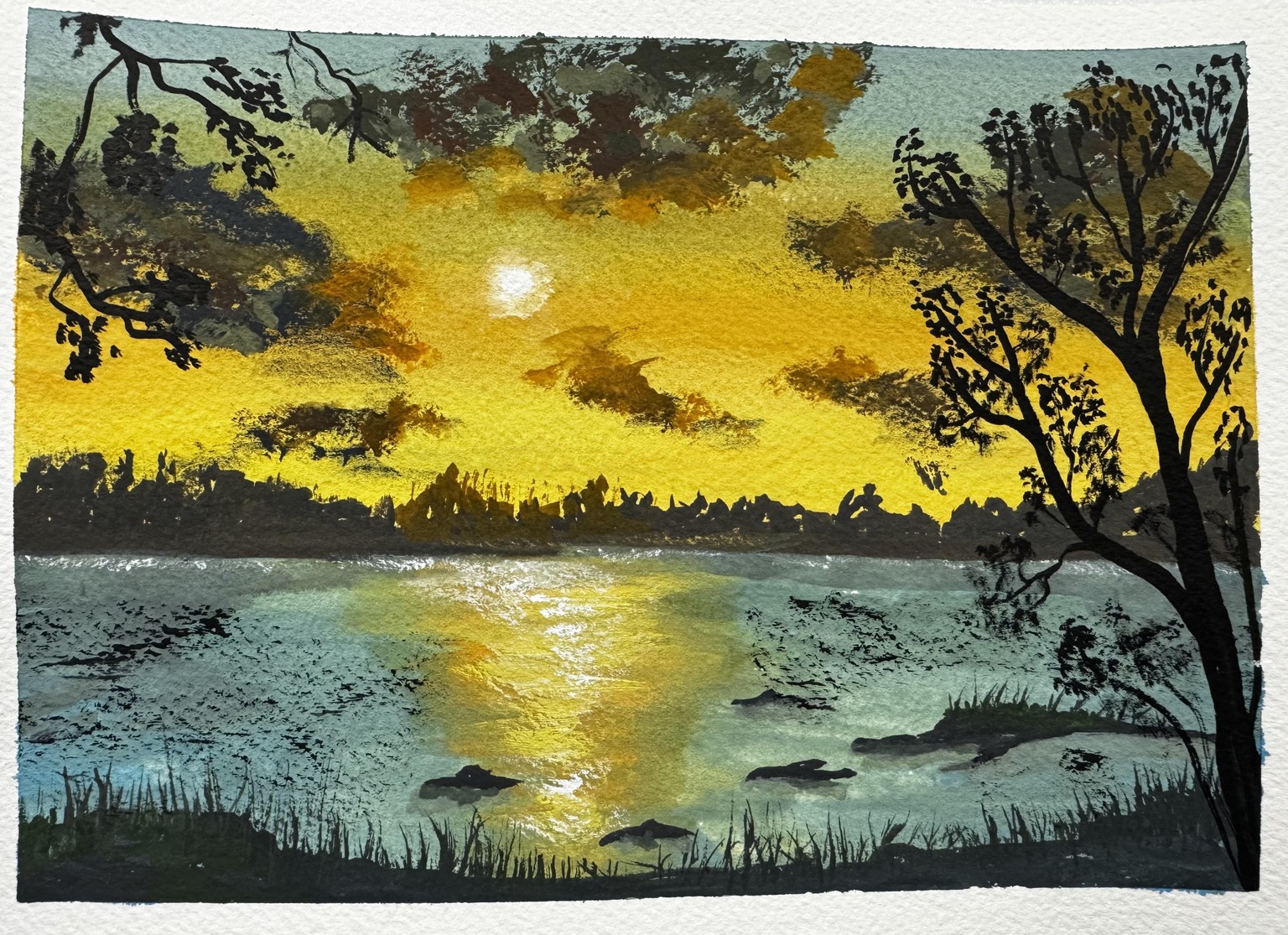 Sunset over the lake - image 1 - student project