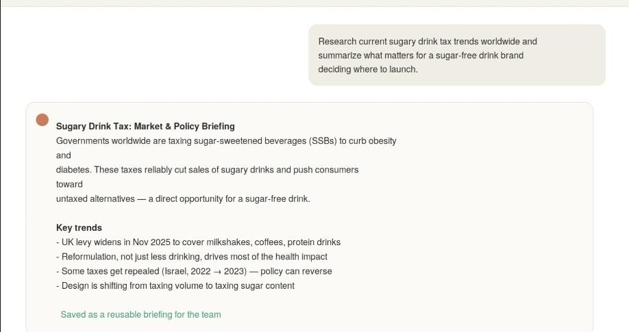 A market-entry research workflow for sugary-drink-tax policy tracking - image 1 - student project