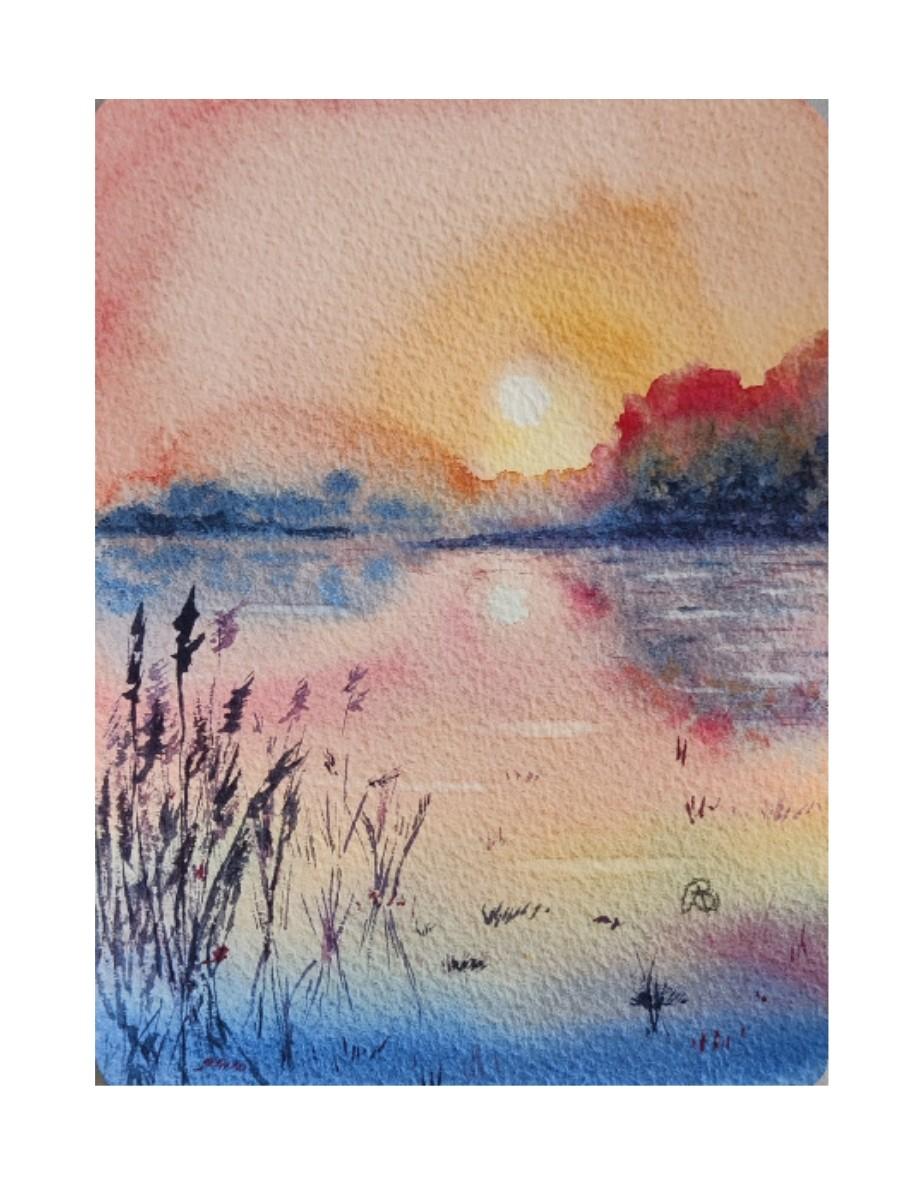 Atmospheric blue-pink landscape - image 2 - student project