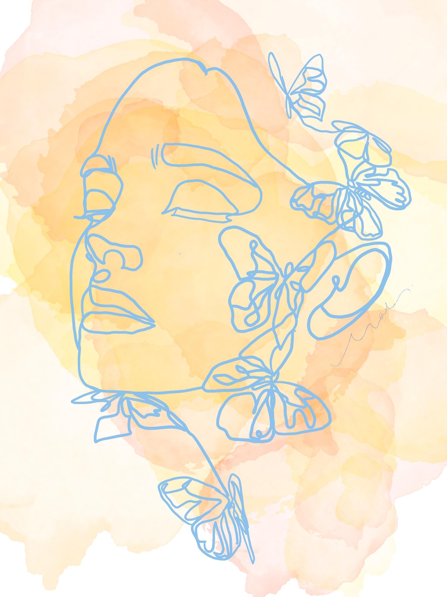 Line art portrait - image 1 - student project
