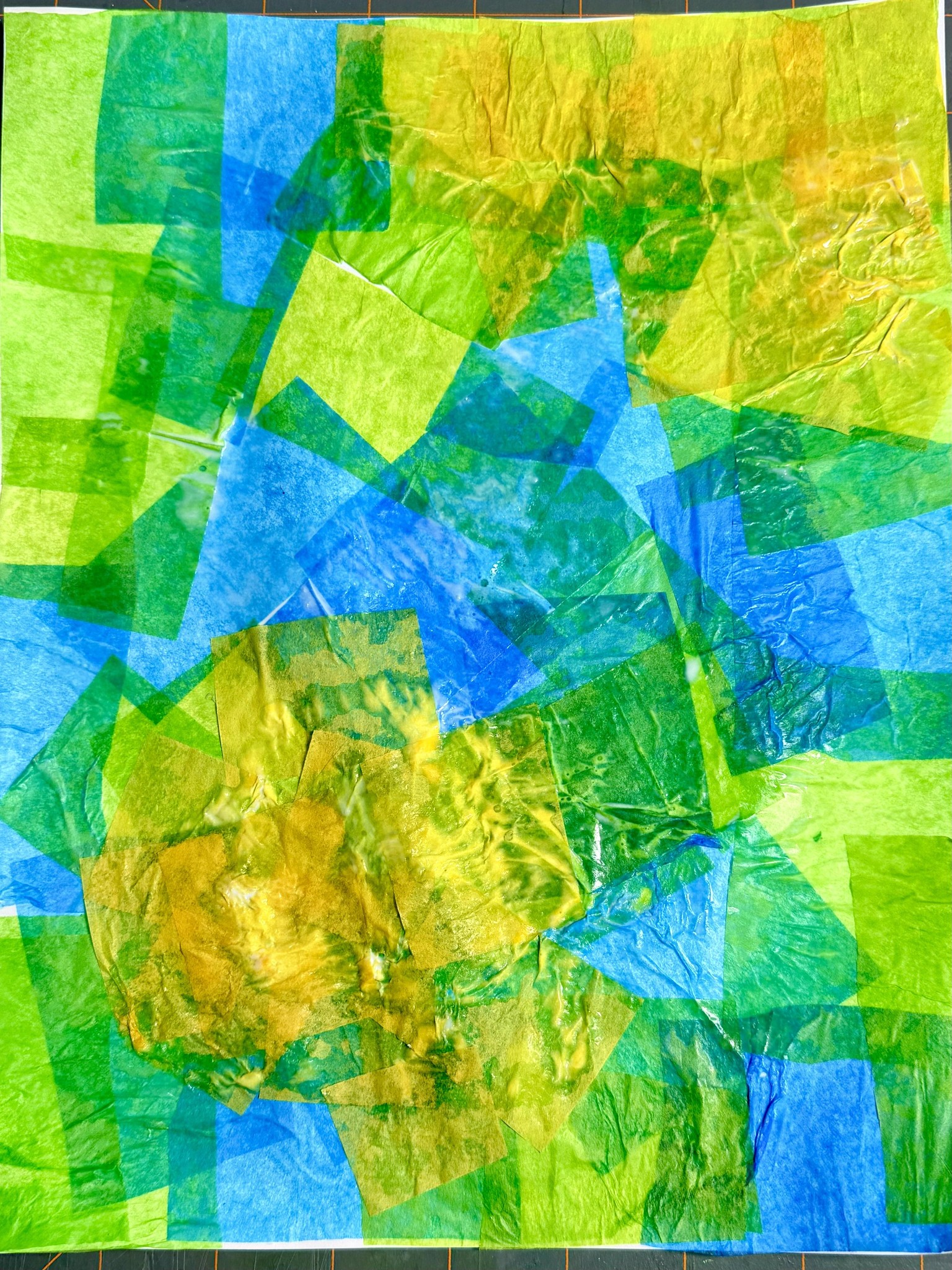 Abstract Collage- watercolor and tissue paper - image 1 - student project