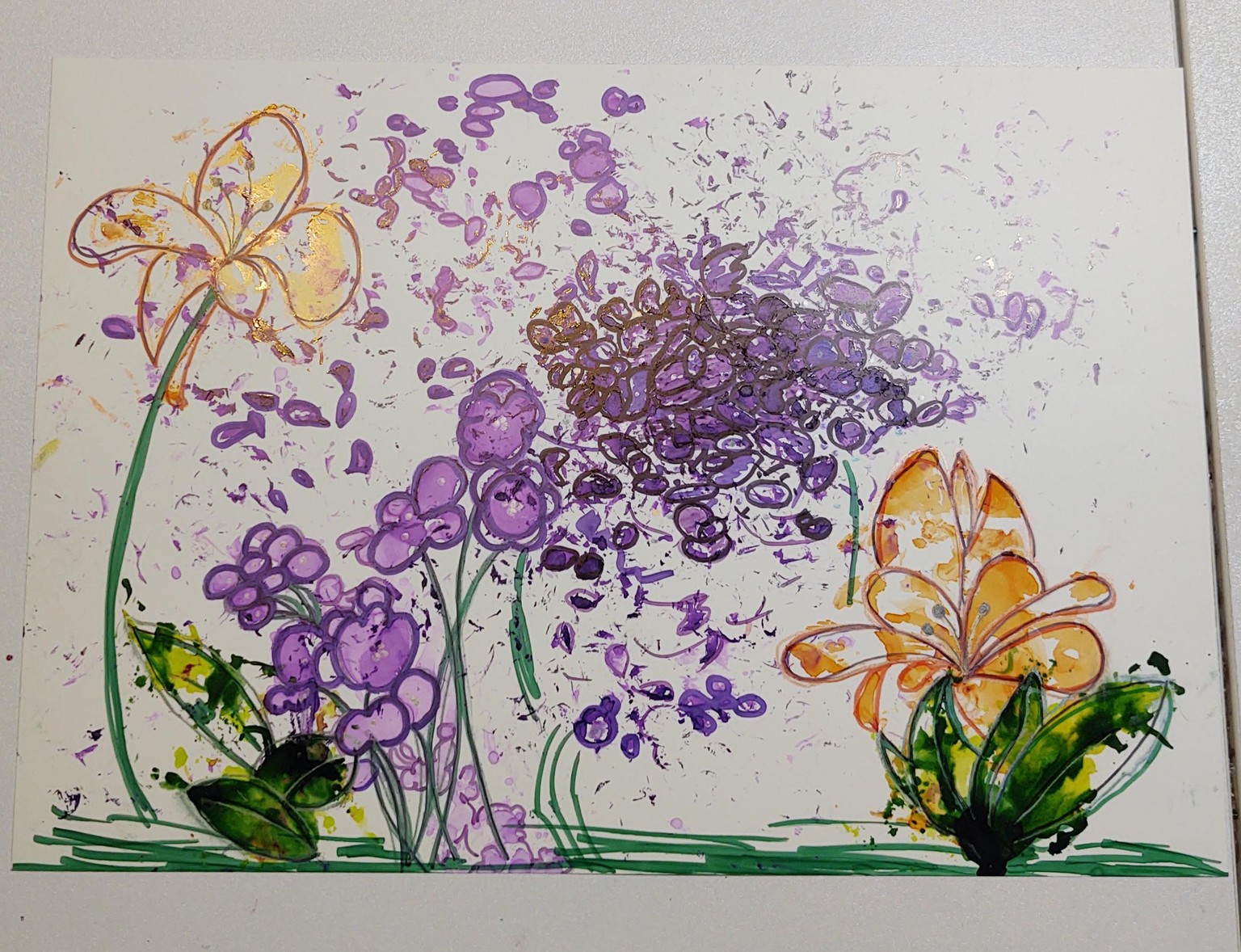 Alcohol Ink Flowers - image 1 - student project
