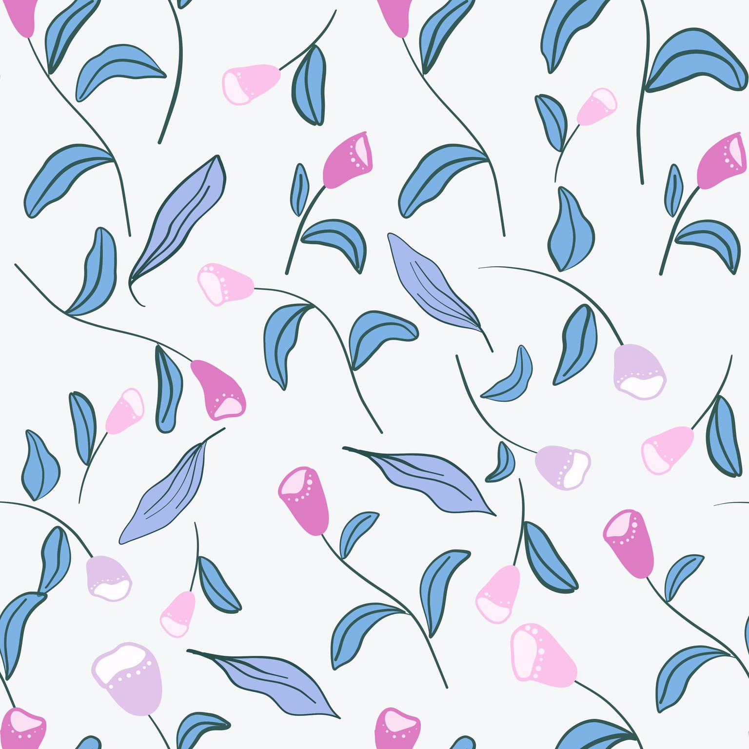Digital Floral Seamless Pattern - image 3 - student project