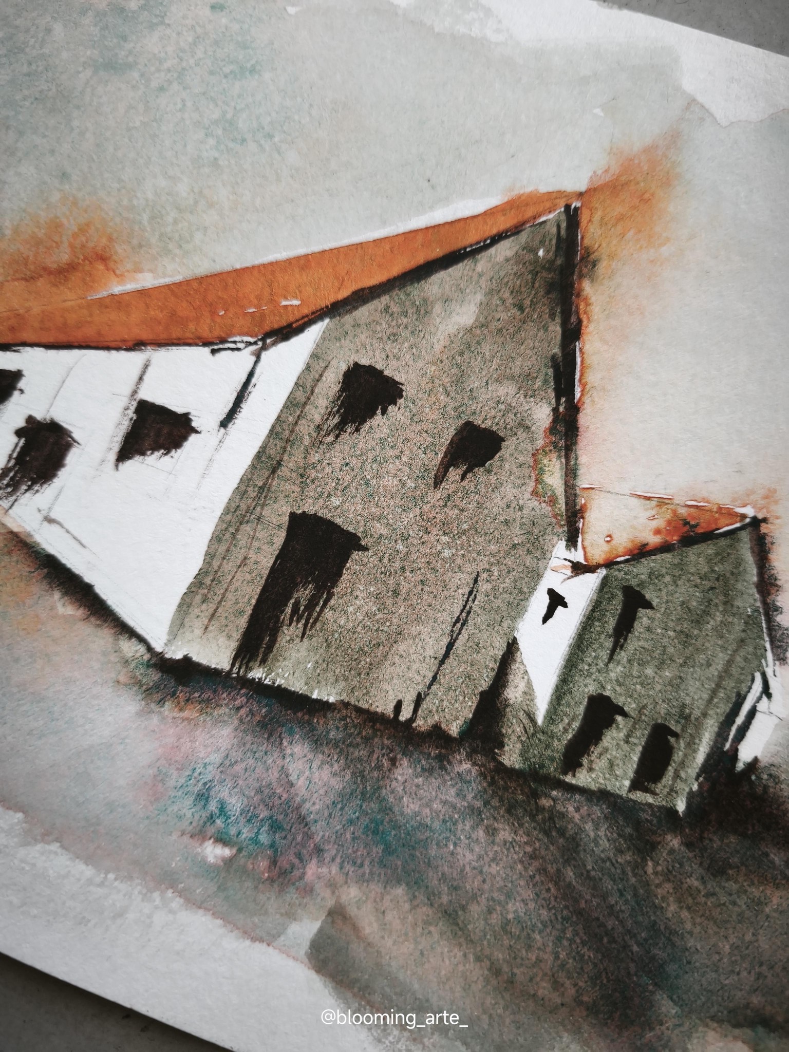 Simple Two Point Perspective in Watercolour - image 2 - student project