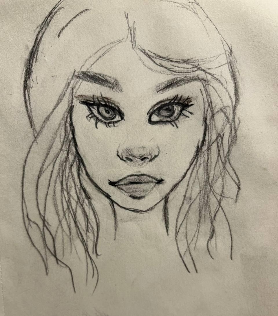girl character sketch - image 1 - student project