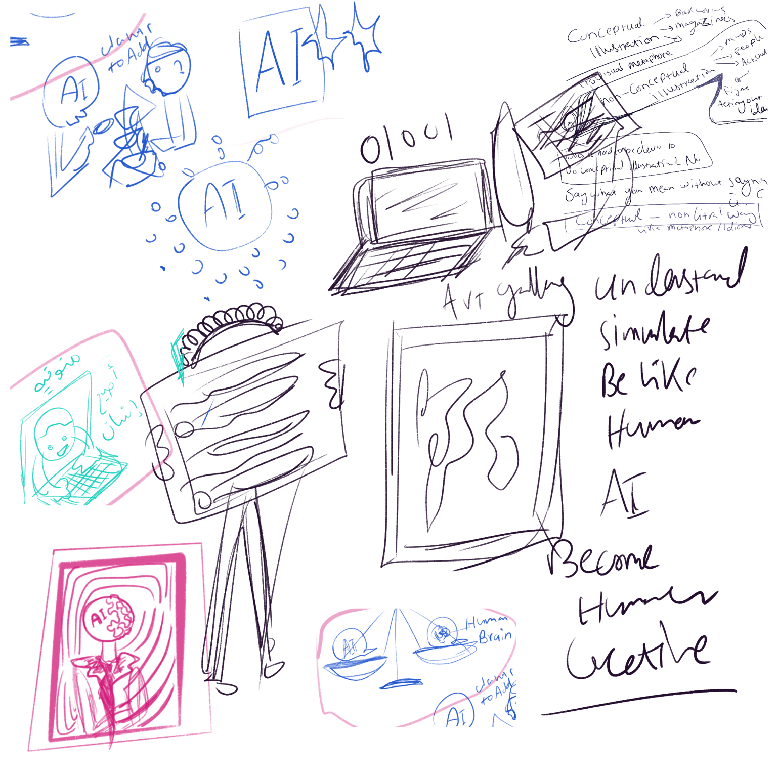 Conceptual illustration : is Ai ever truly understand human creativity - image 4 - student project