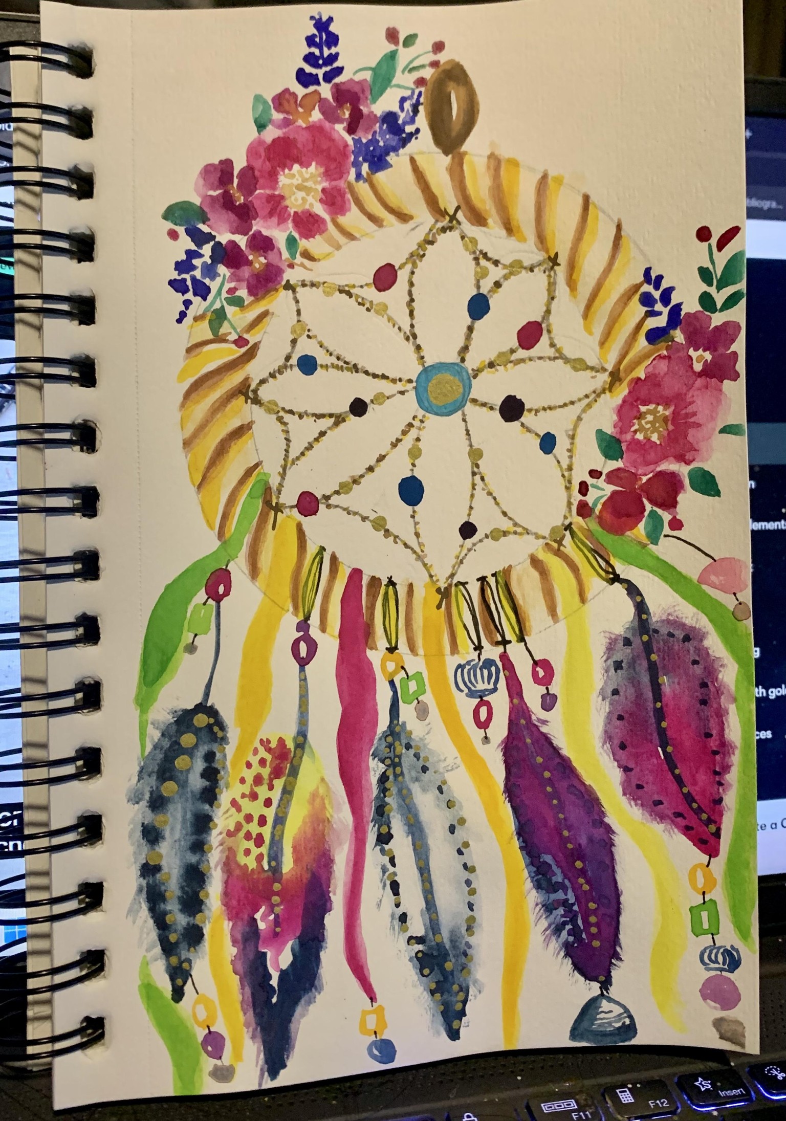 Watercolor Dreamcatcher - image 1 - student project