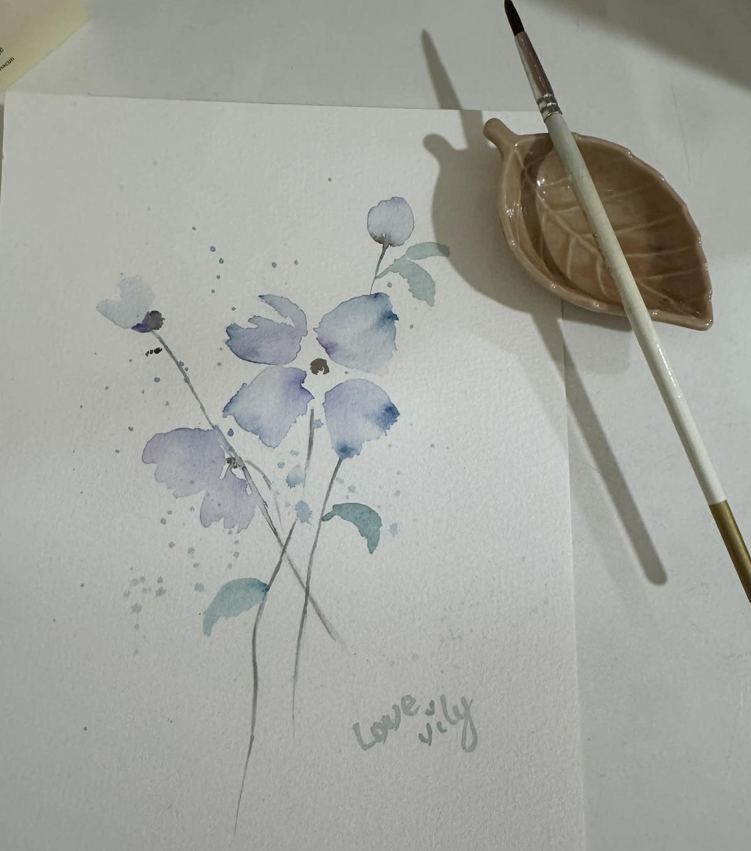 watercokor florals create a greeting card with soft wet on wet  techniques - image 1 - student project