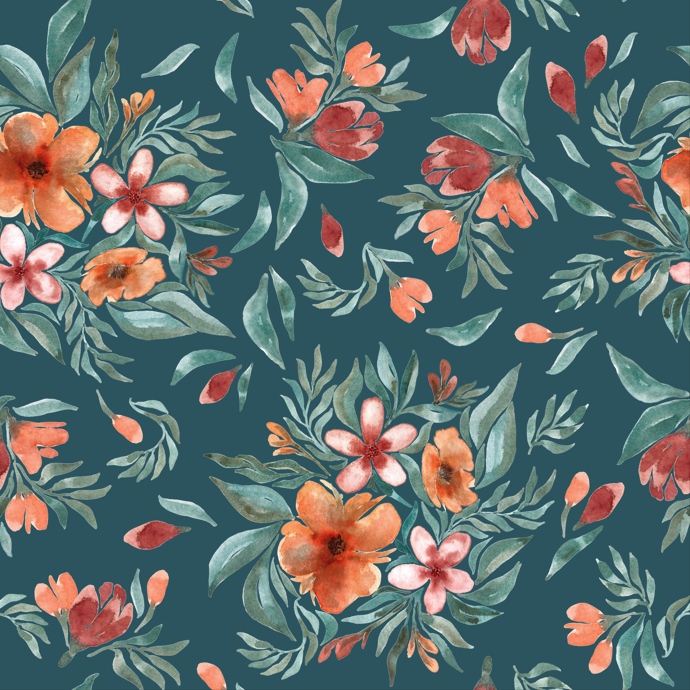 Watercolour flowers now with a seamless texture background - image 1 - student project