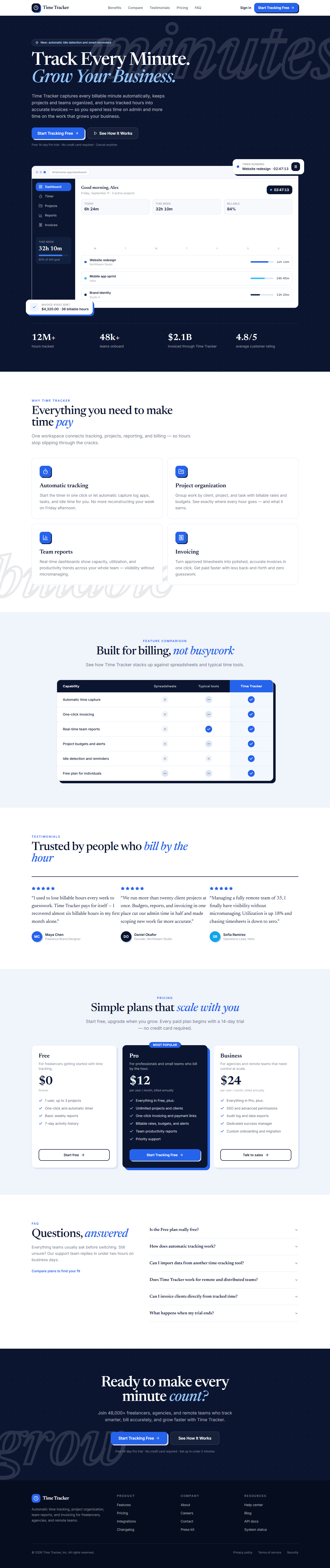 Time Tracker For Freelancer & Angency - image 1 - student project