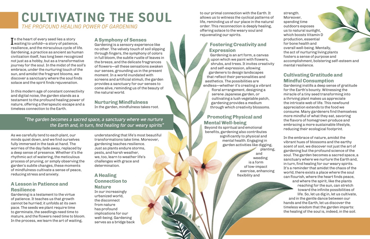 Cultivating the Soul - Typography Magazine Spread - image 1 - student project