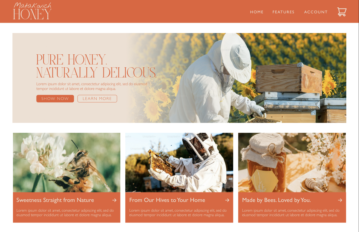 Matakovich Honey Wireframe - image 6 - student project