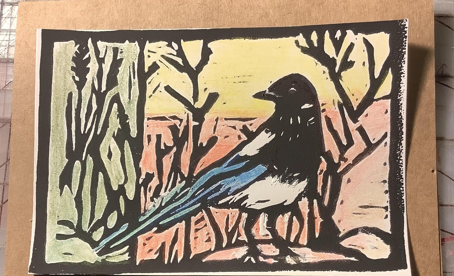 Magpie Lino - image 1 - student project