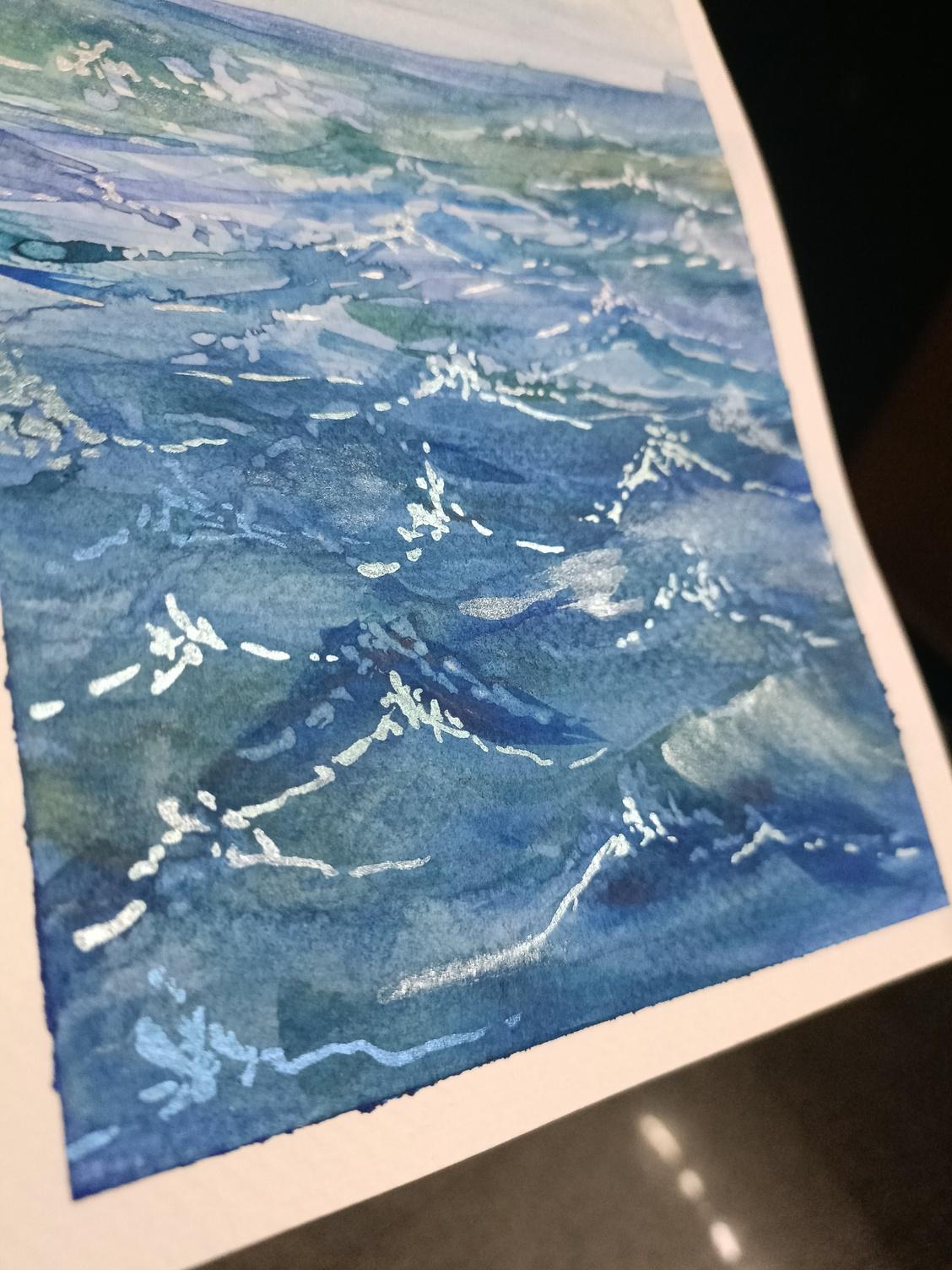 Sparkling Seawater (Seascape) in Watercolour - image 6 - student project
