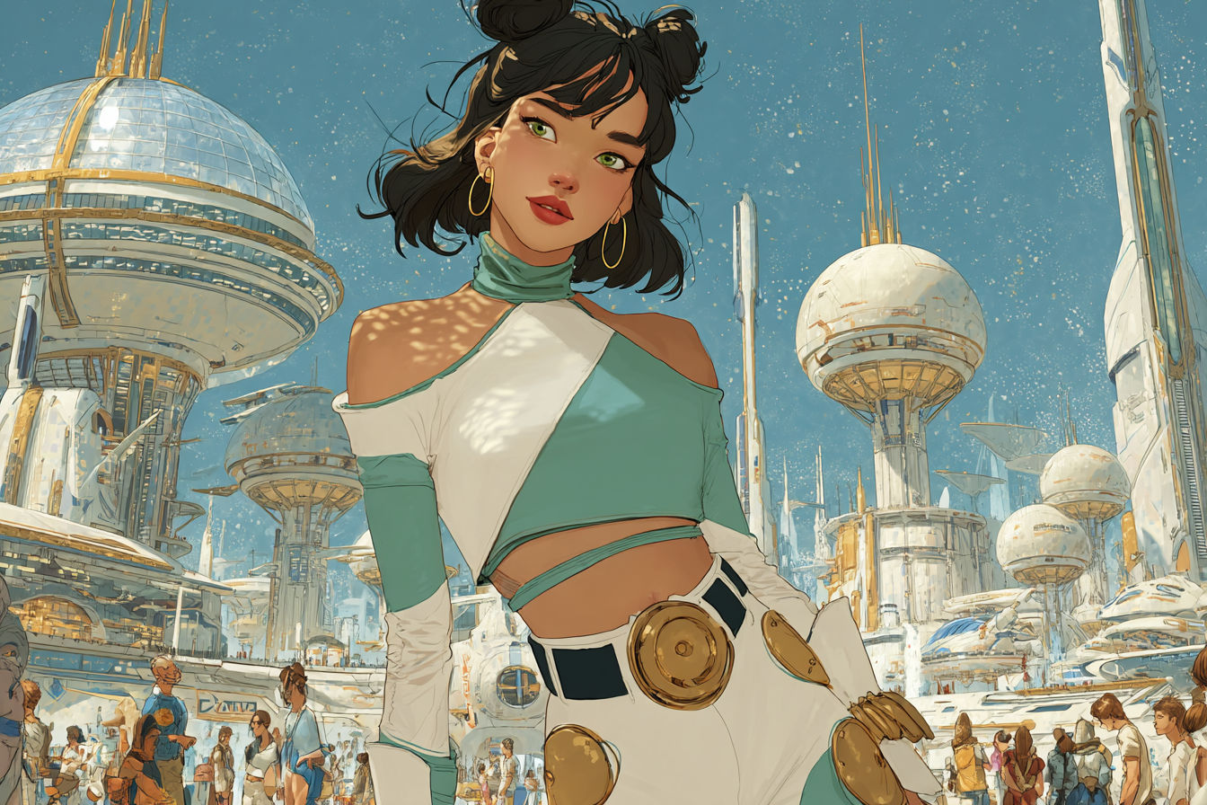 Retrofuturism Space Girl in Astro City - image 1 - student project