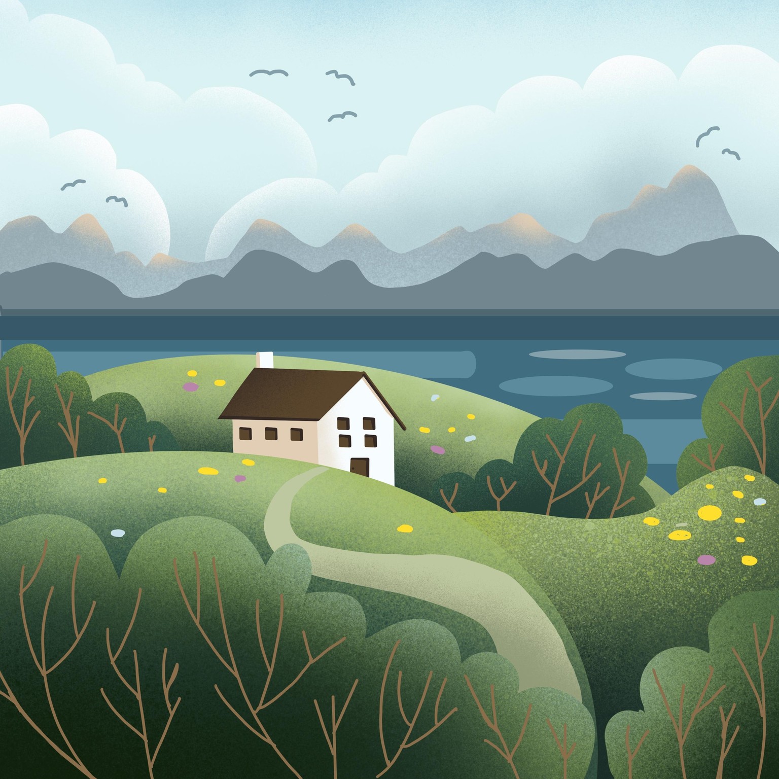 Hilly Landscape in Procreate - image 1 - student project