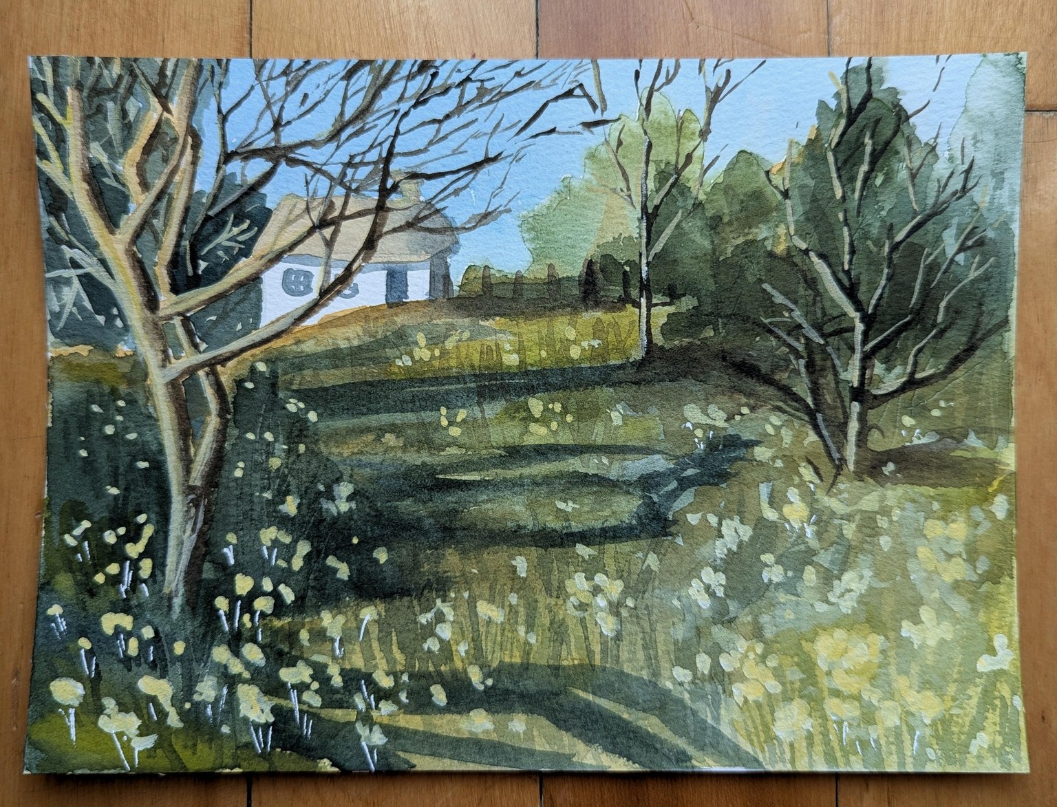 Watercolour Cottage Landscape - image 1 - student project