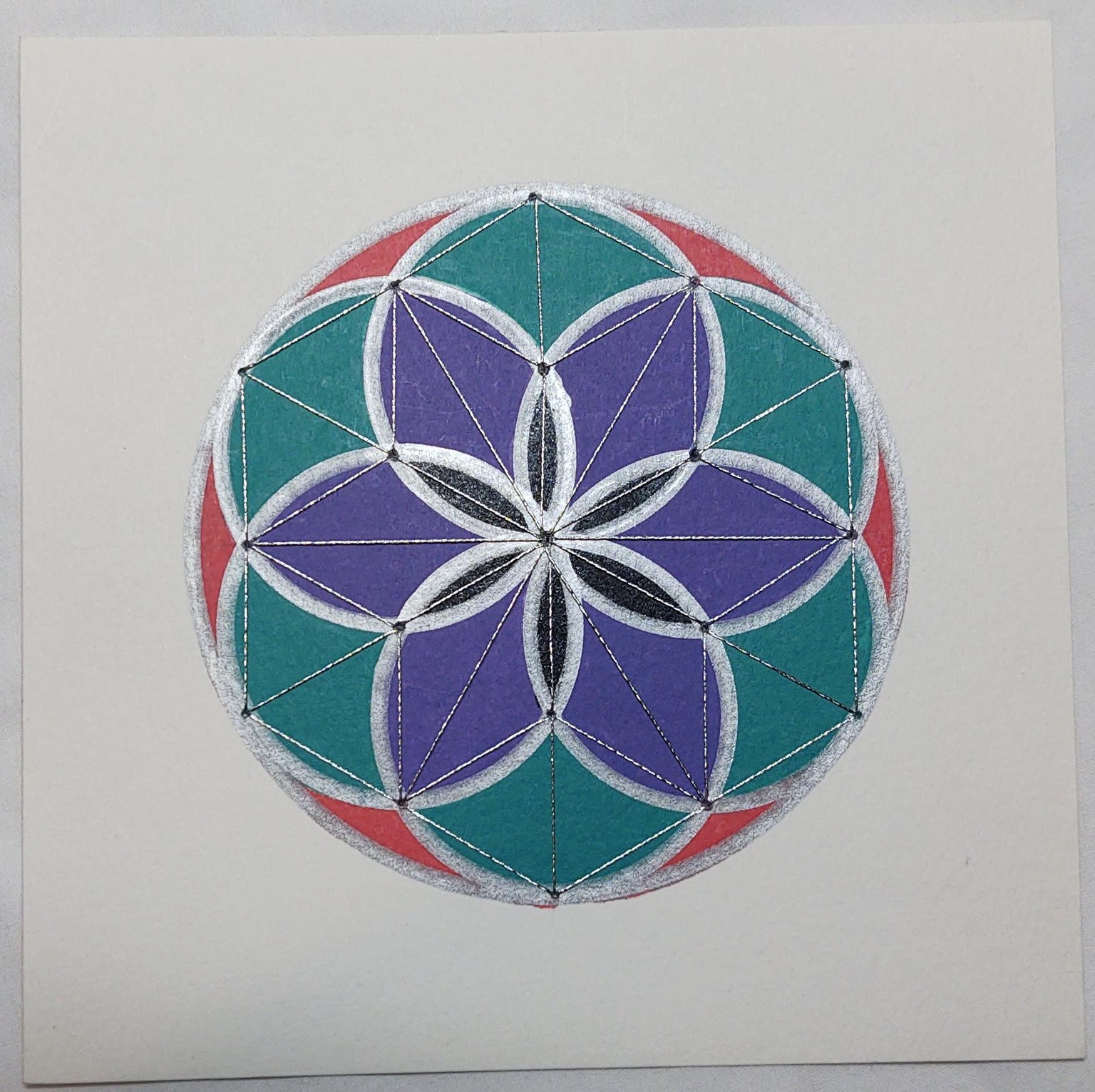 Paper Embroidery on Geometric Art - image 3 - student project