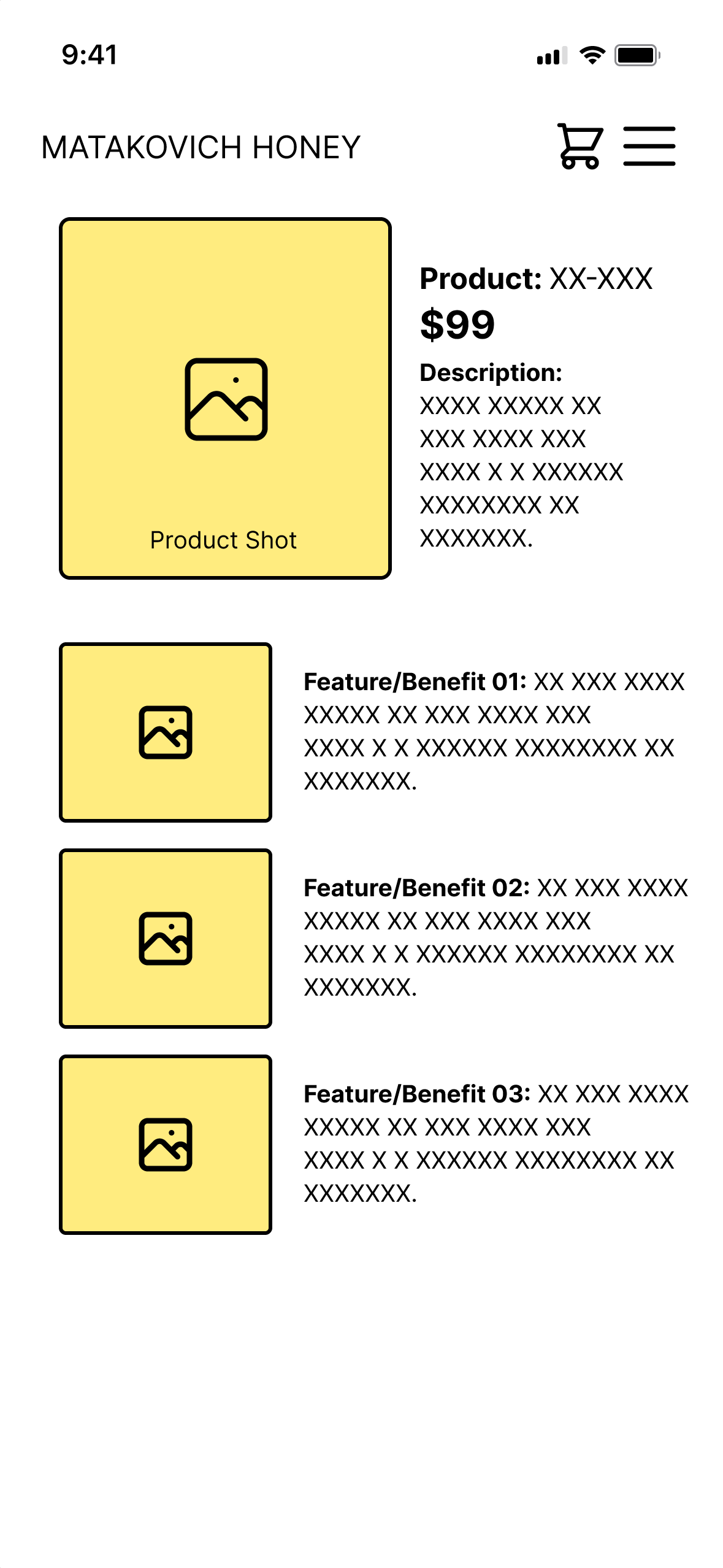 Matakovich Honey Wireframe - image 17 - student project