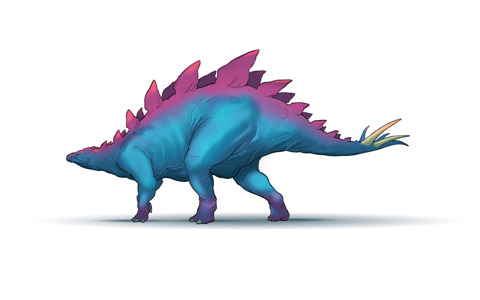 Stegosaurus and character digital painting - image 2 - student project