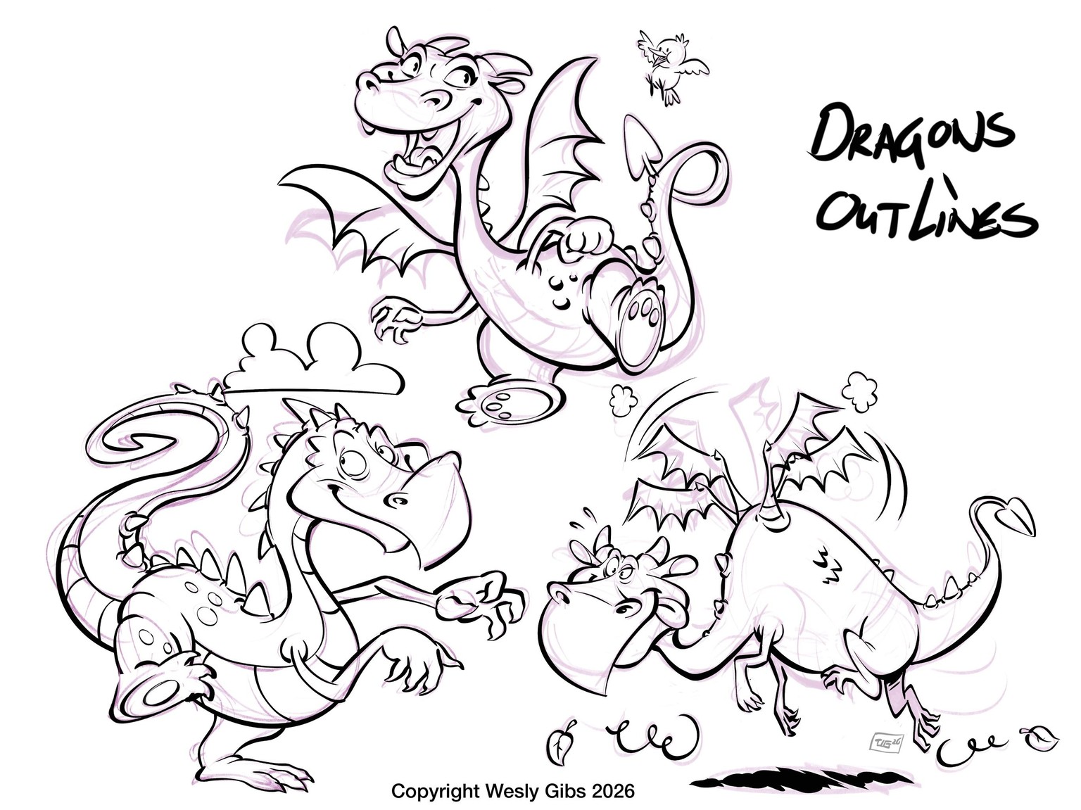 Dragon outlines and colours. .. - image 3 - student project