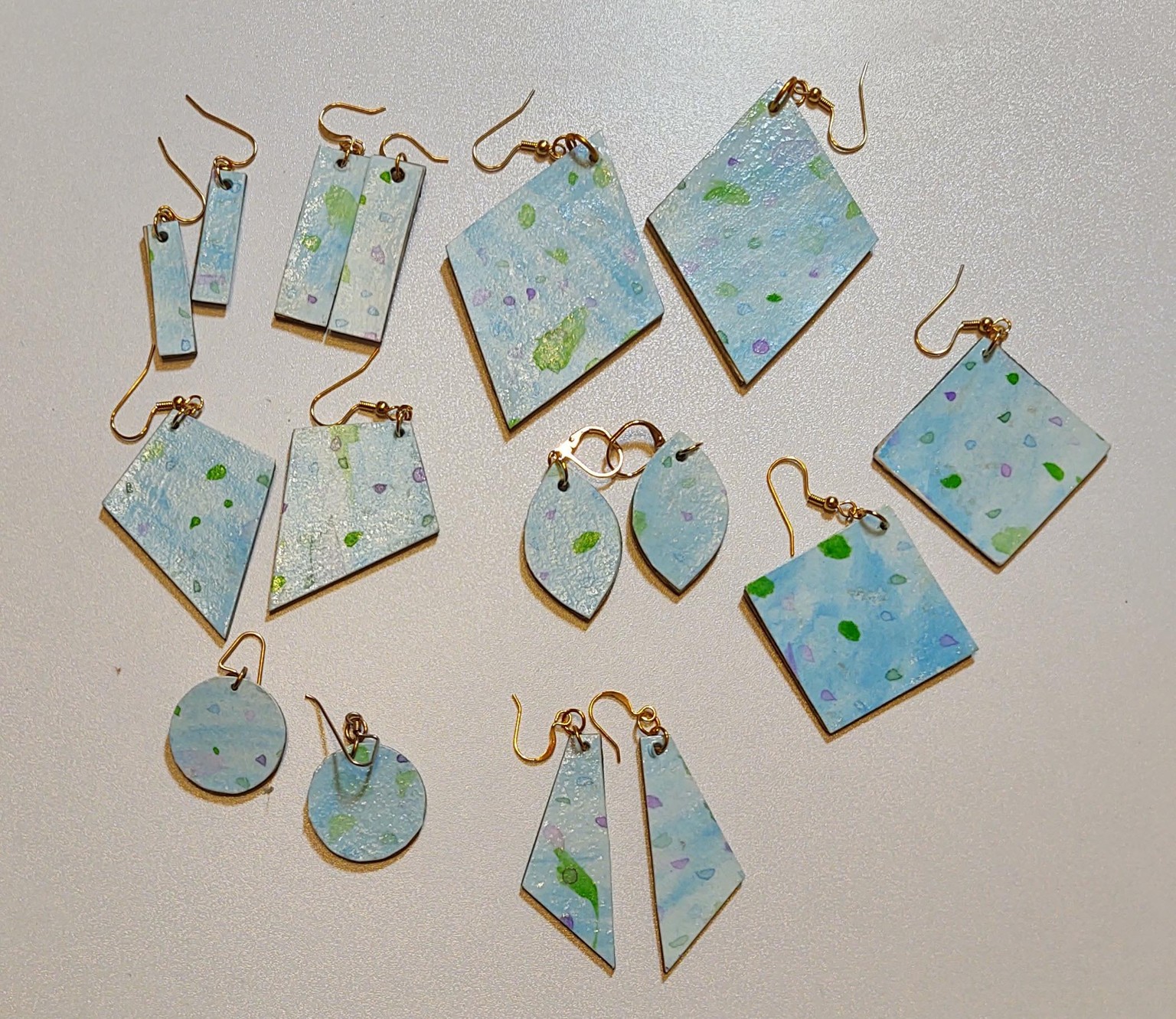 Watercolor Earrings - image 2 - student project