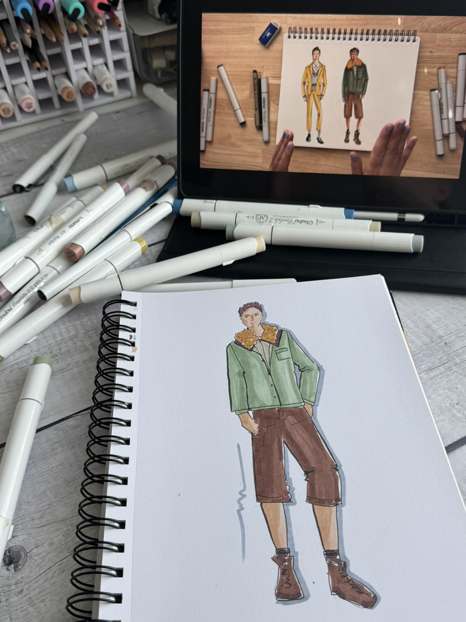 How to Draw the Male Fashion Figure for Beginners with Lori - image 2 - student project