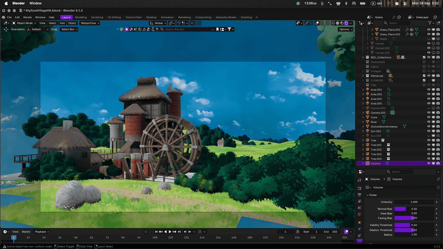3D Stylized Environment (Ghibli inspired) in blender - image 2 - student project