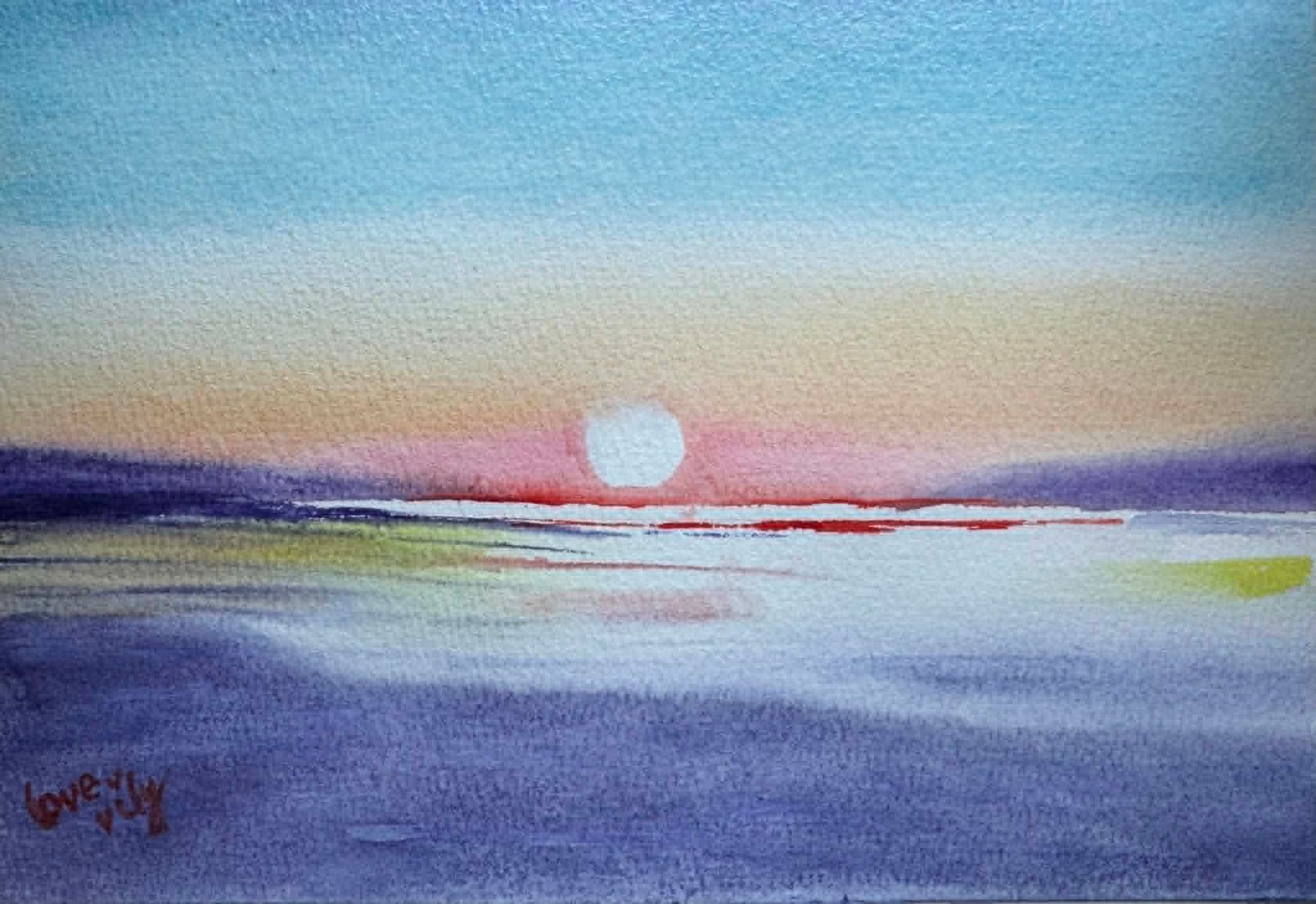 Coastal glow in watercolor-a guide to painting simple seascape sunset - image 1 - student project