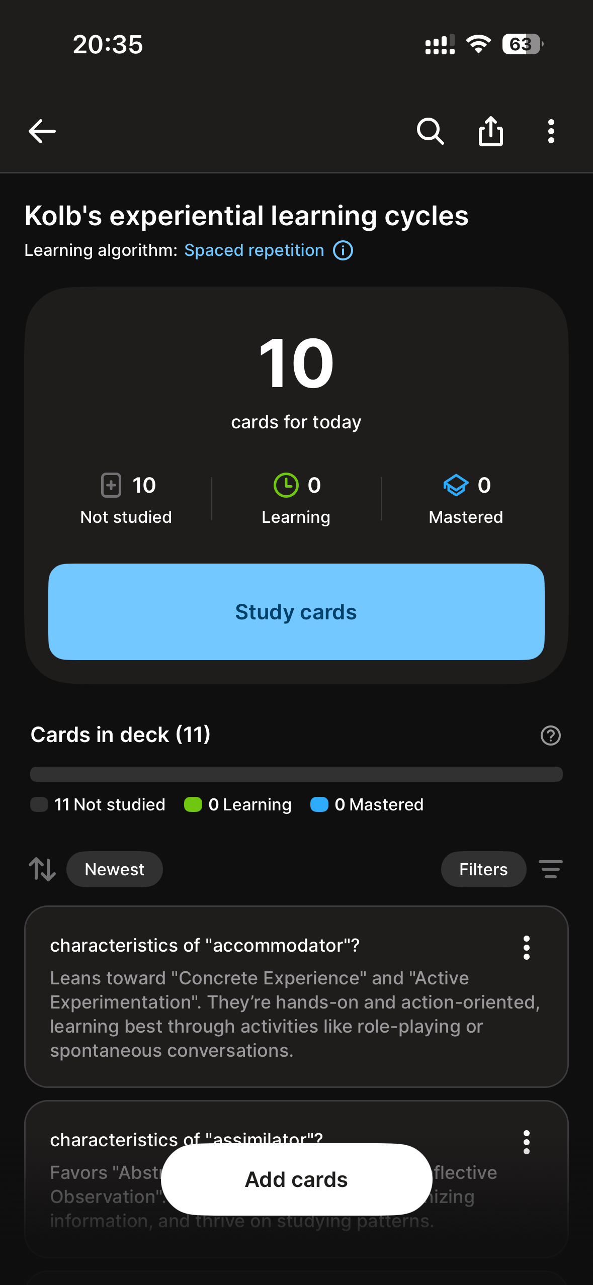 my flashcards - image 1 - student project