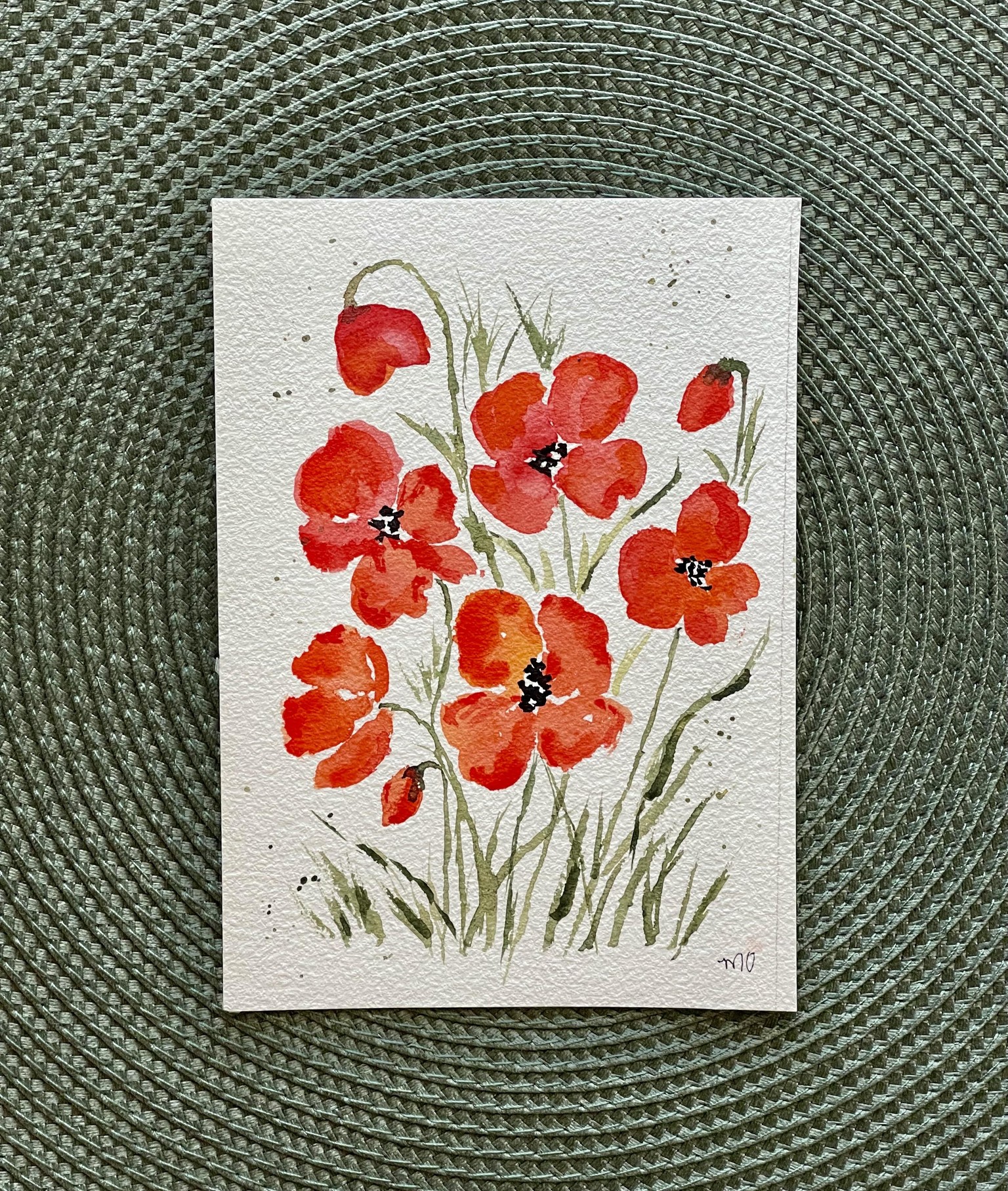 Whimsical Watercolor Poppies - image 1 - student project