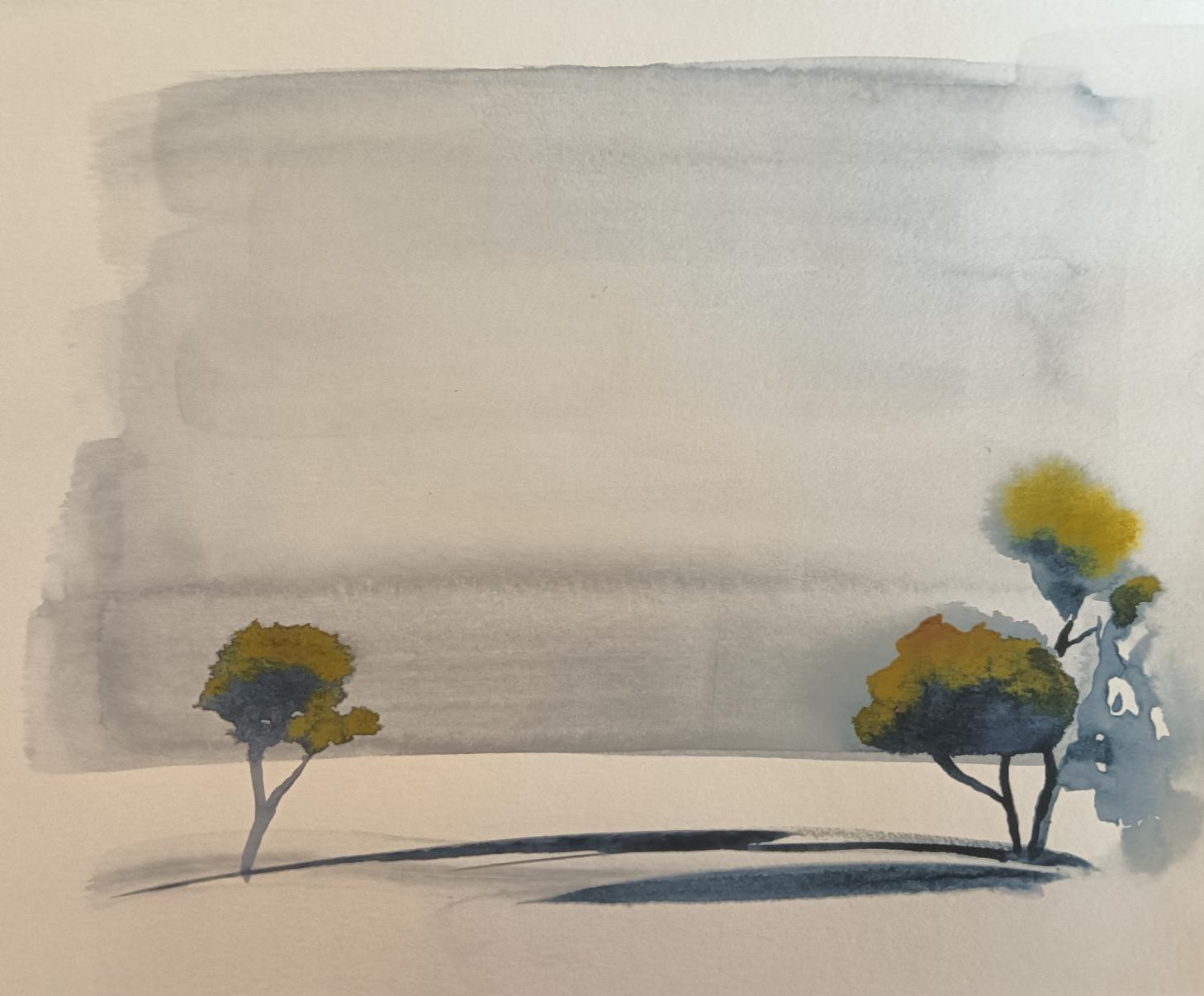 Relaxing Trees in watercolour - image 2 - student project