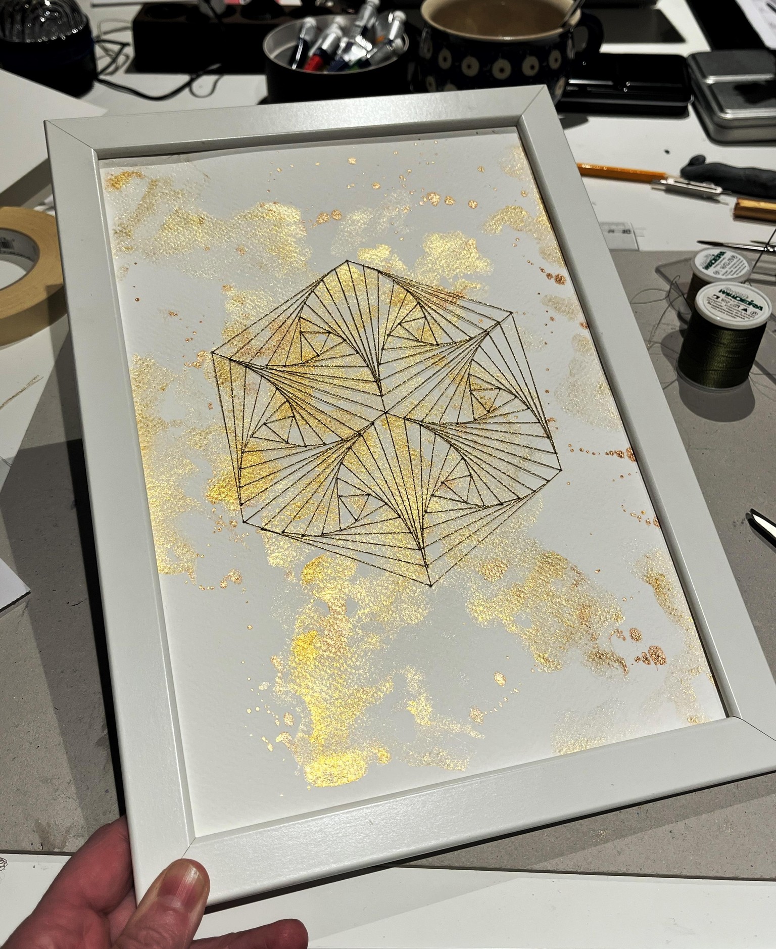 Geometric Paper Embrodery - image 1 - student project