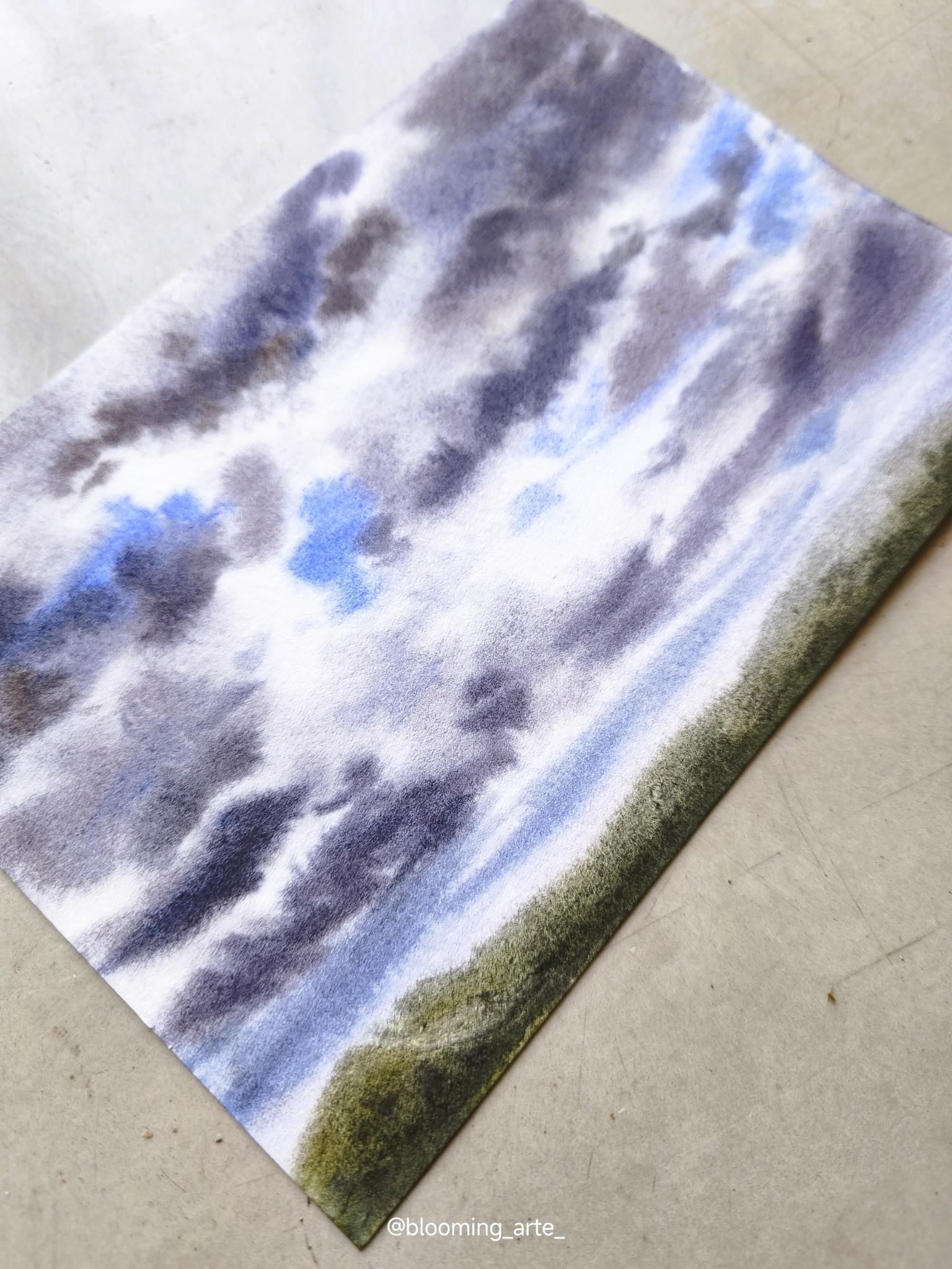 10-Minute Watercolor Cloudy Sky - image 4 - student project