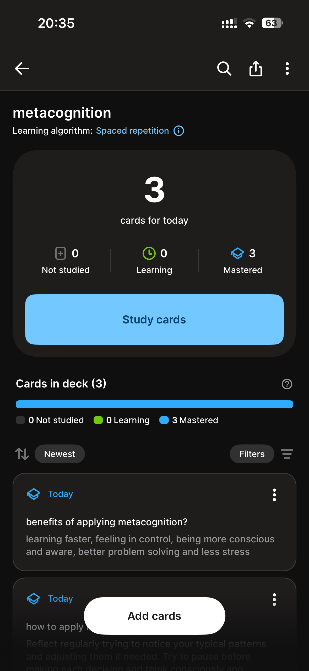 my flashcards - image 2 - student project