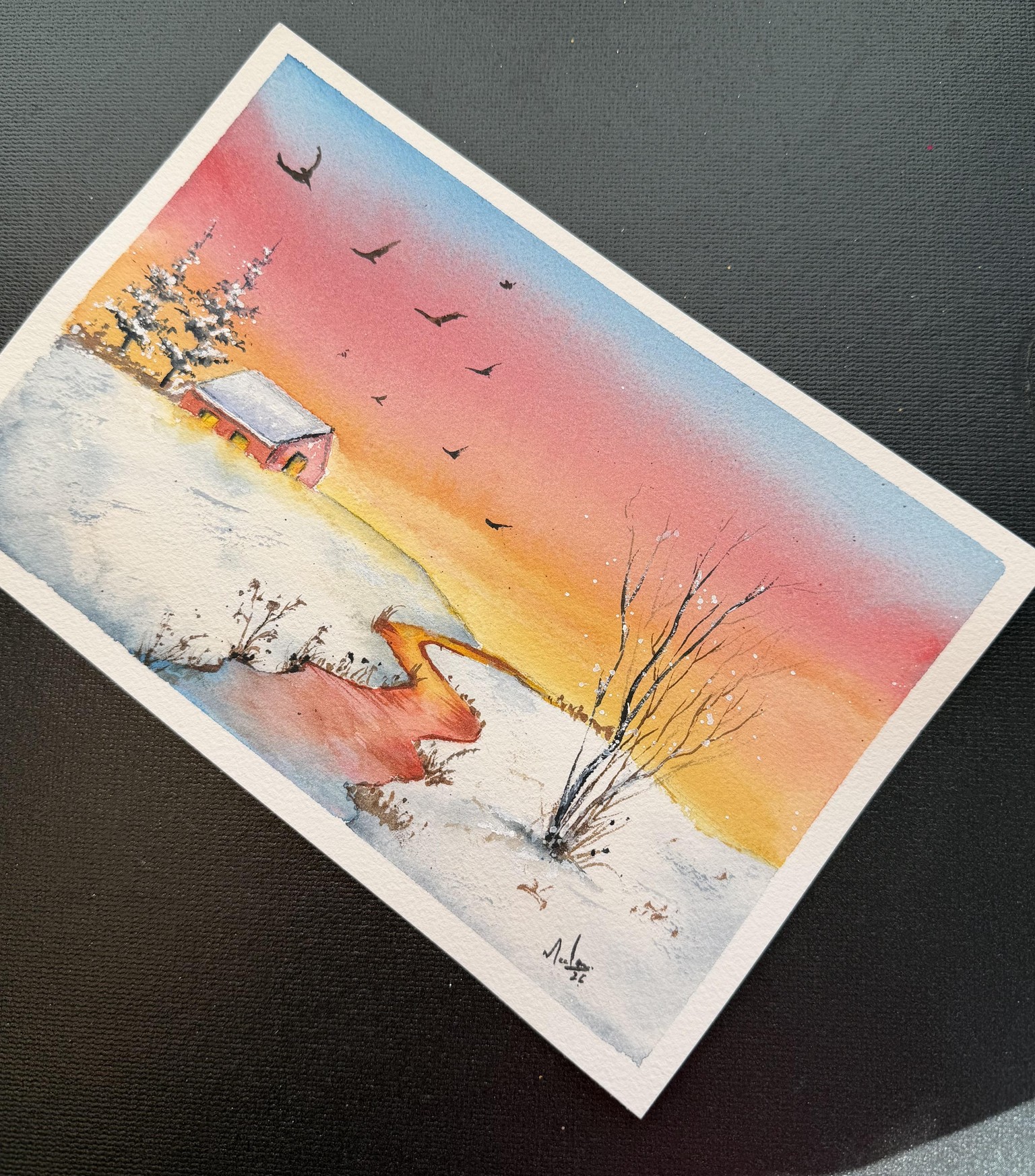 Winter Glow Watercolor - image 3 - student project