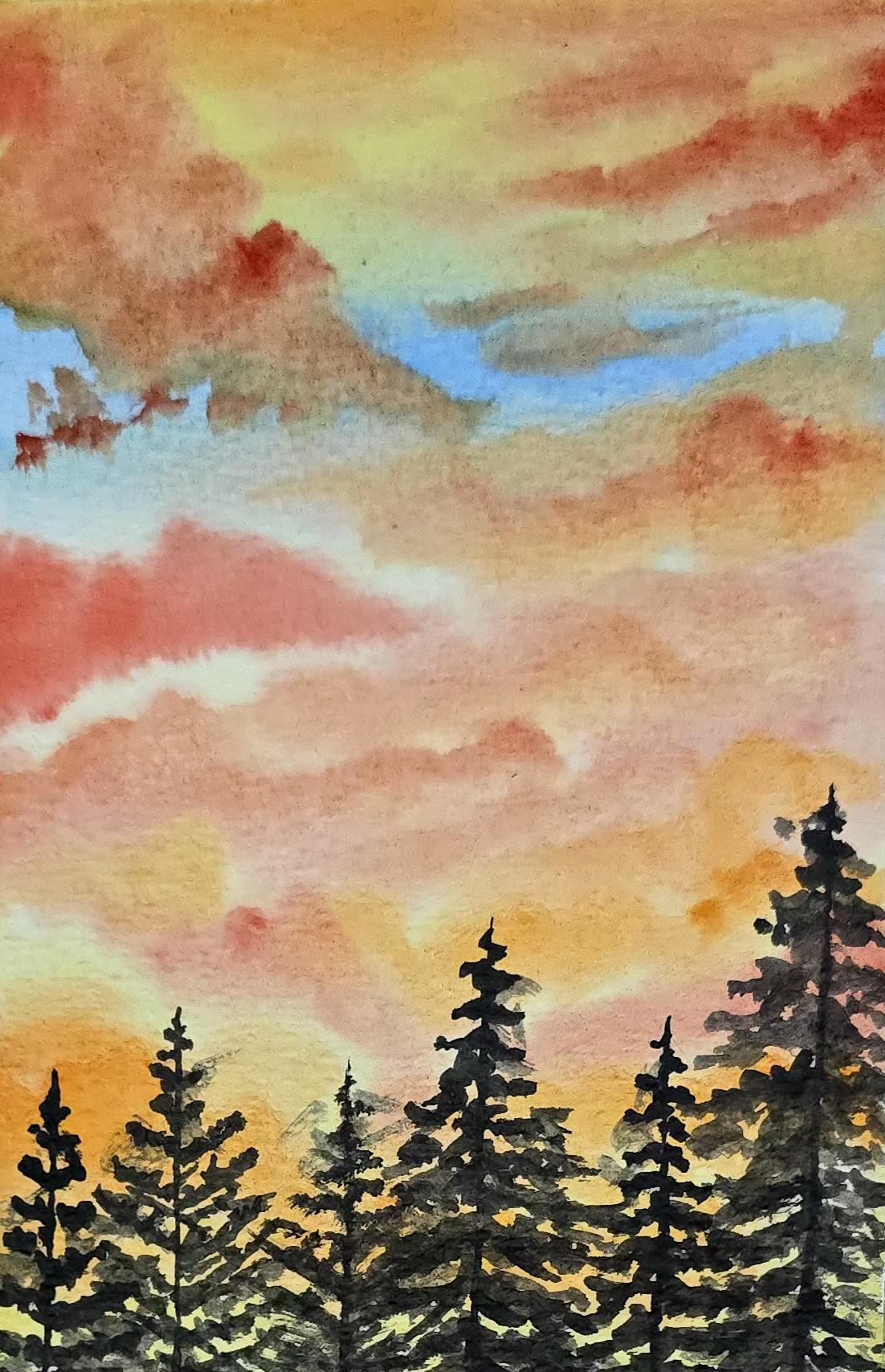 Watercolour clouds - image 7 - student project