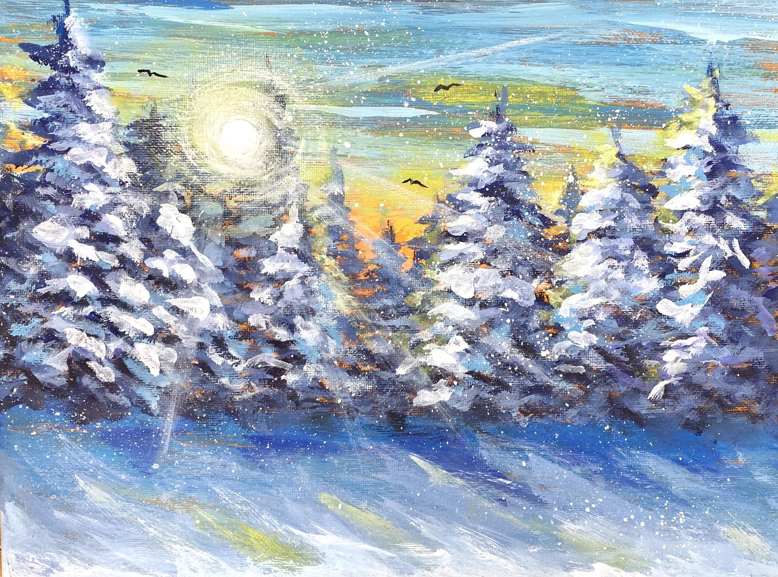 Snowy Trees Study - image 1 - student project