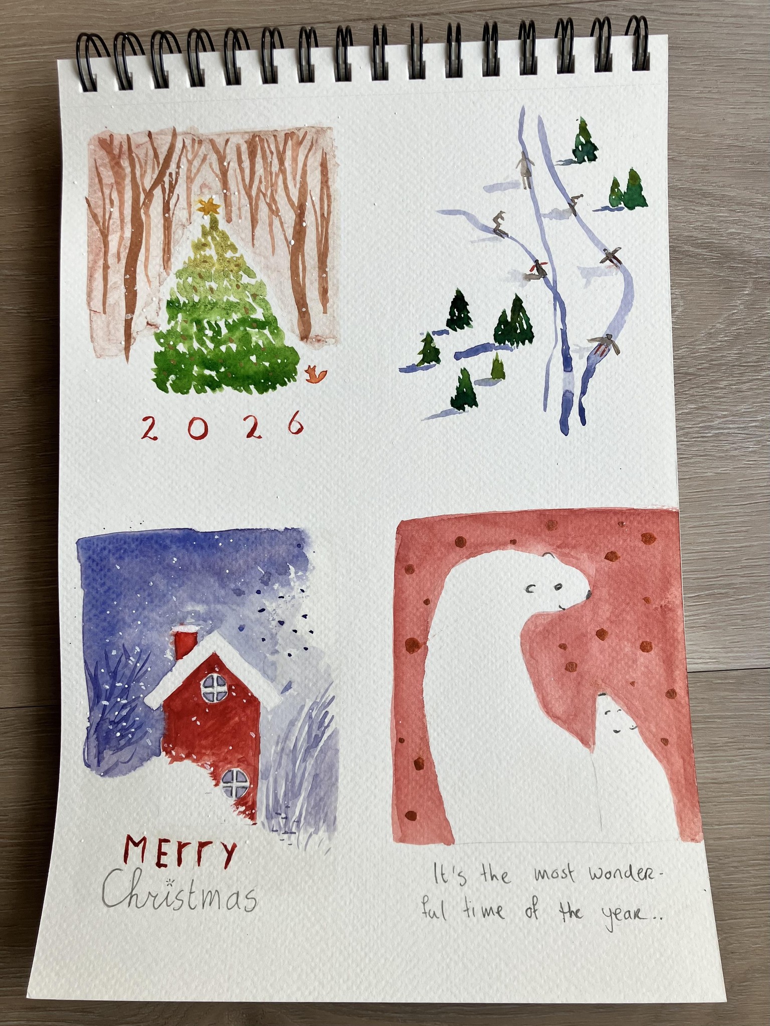 Watercolour winter paintings - image 1 - student project