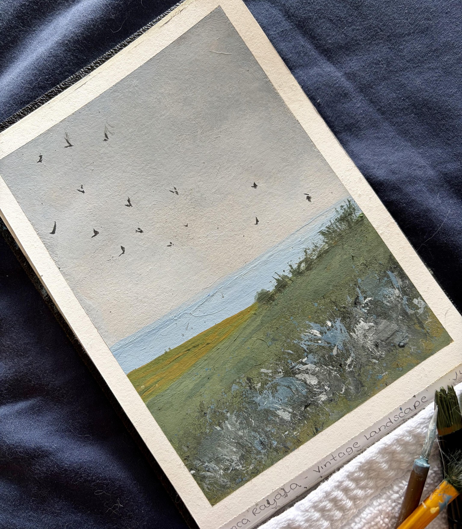 Vintage gouache landscape - the destroyer of brushes - image 1 - student project