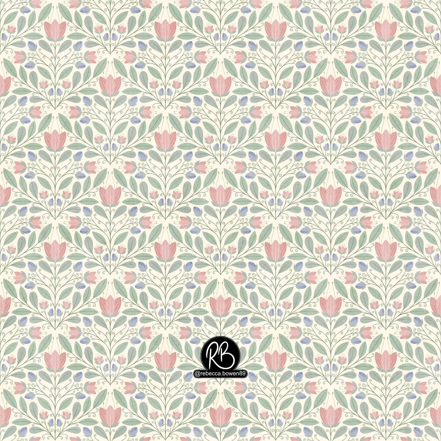 Delicate Pastel Flower Pattern - image 1 - student project