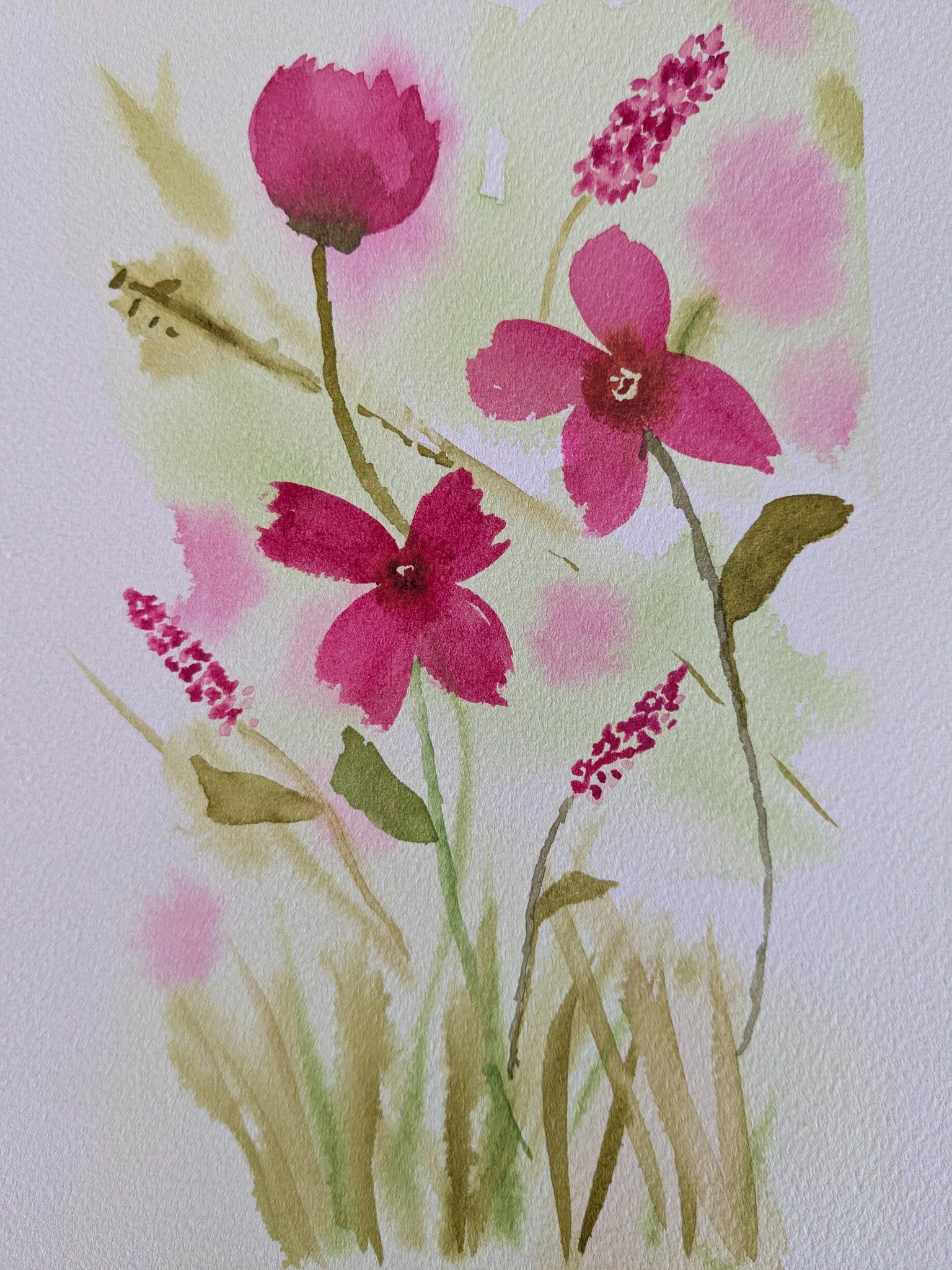 Watercolor Florals Fix Harsh Edges w/soft Background - image 2 - student project