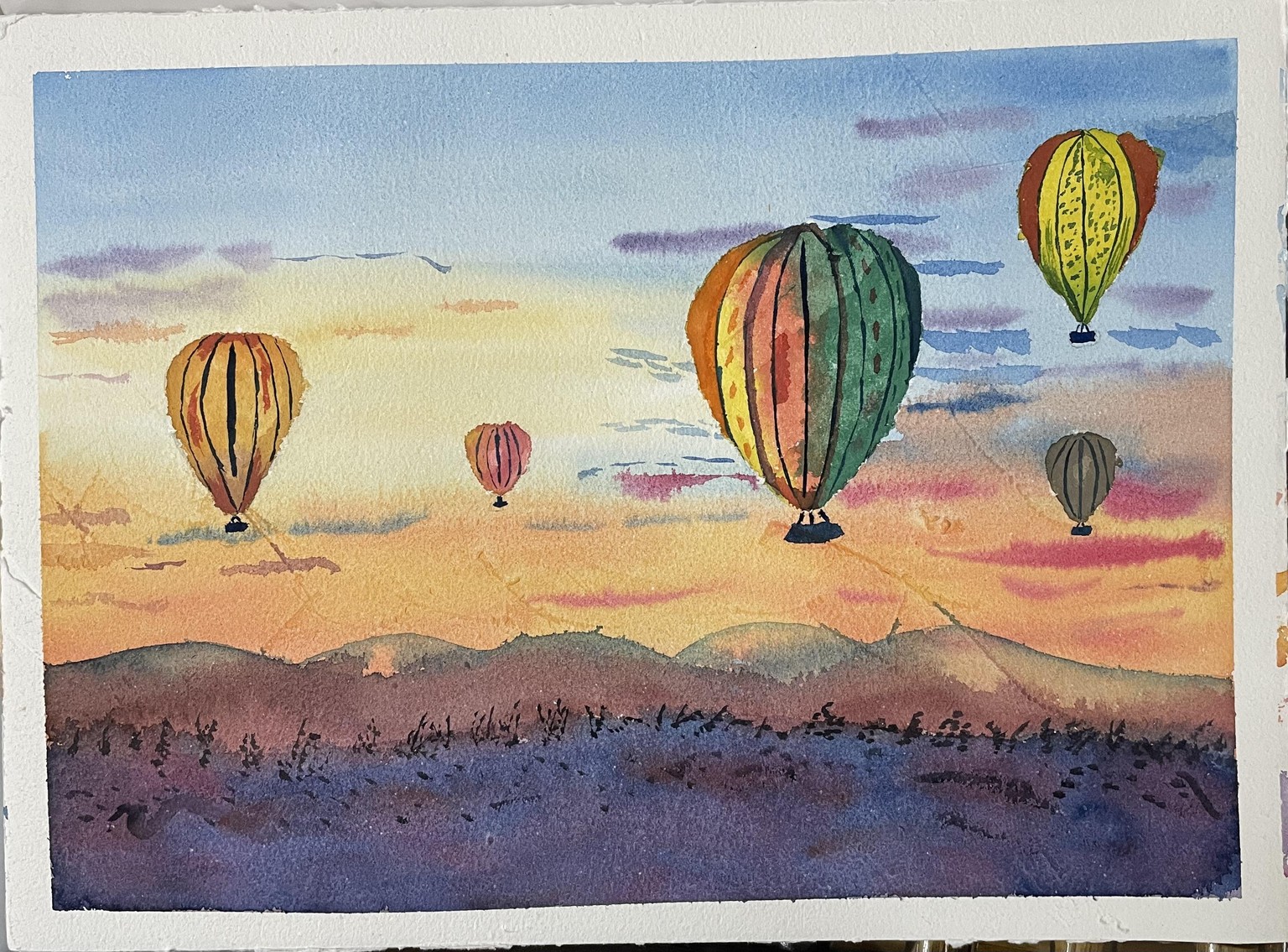 A hot air balloon scene - image 1 - student project